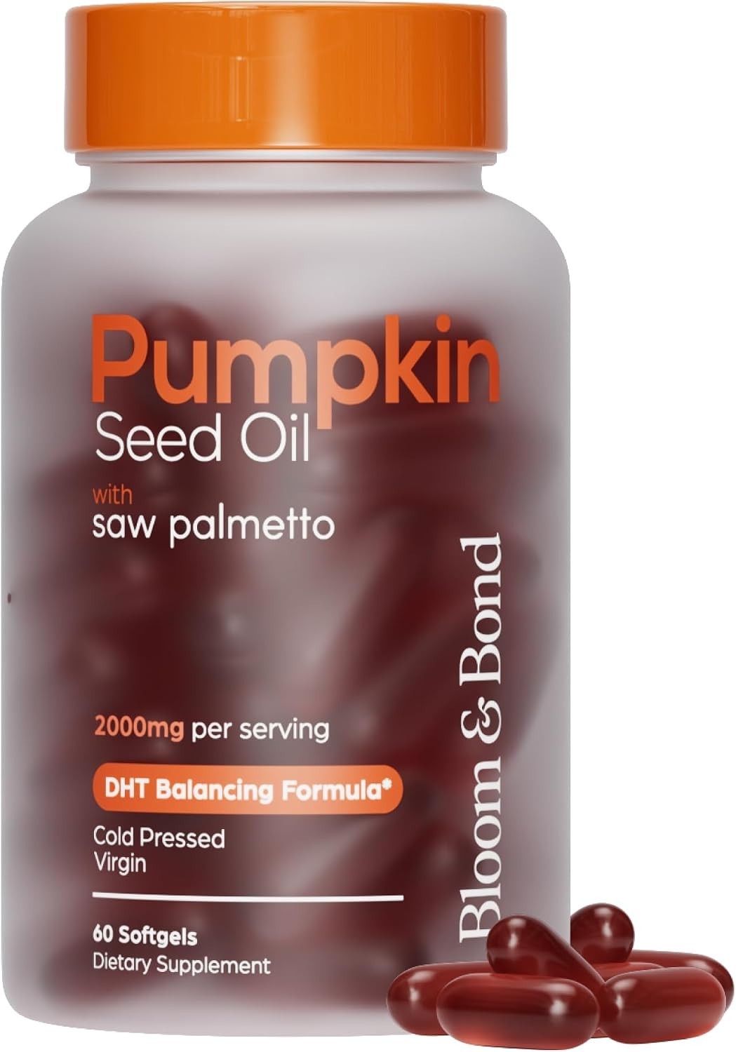 Pumpkin Seed Oil with Palmetto 2000mg Organic Softgels Bloom & Bond | Pack of 2