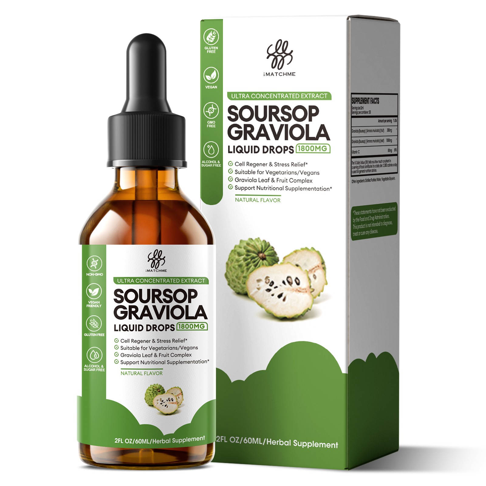 Soursop Bitters Liquid Drops with Sea Moss,,turmeric, Black Pepper 1Oz