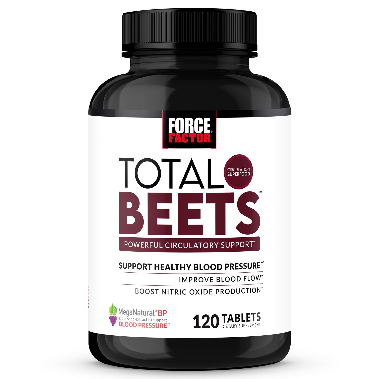Force Factor Total Beets Blood Pressure Support 120 Count (Pack of 1), Beet