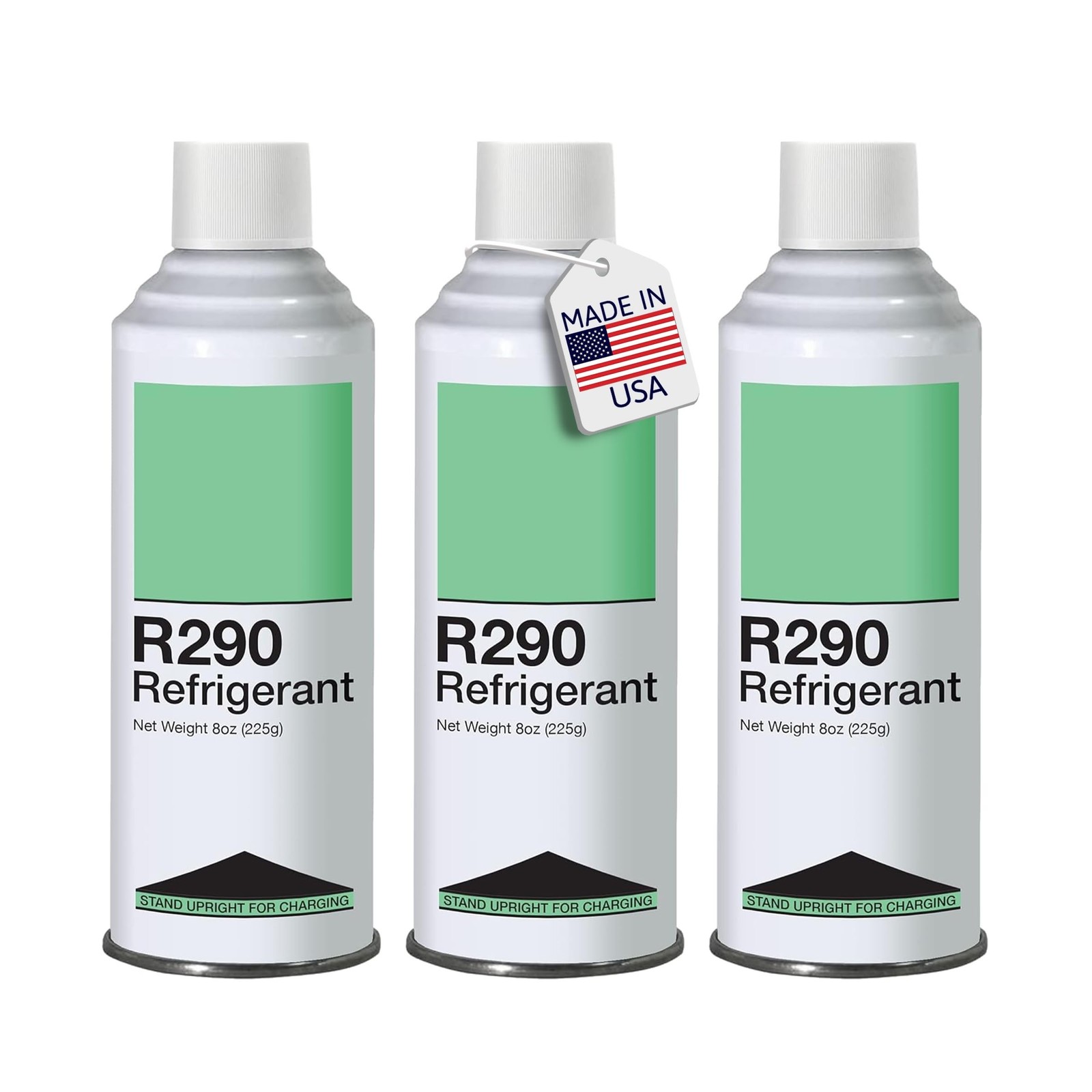 Leak Saver R290 Refrigerant 3-Pack – 8oz Upright Charging Self Sealing Can – …