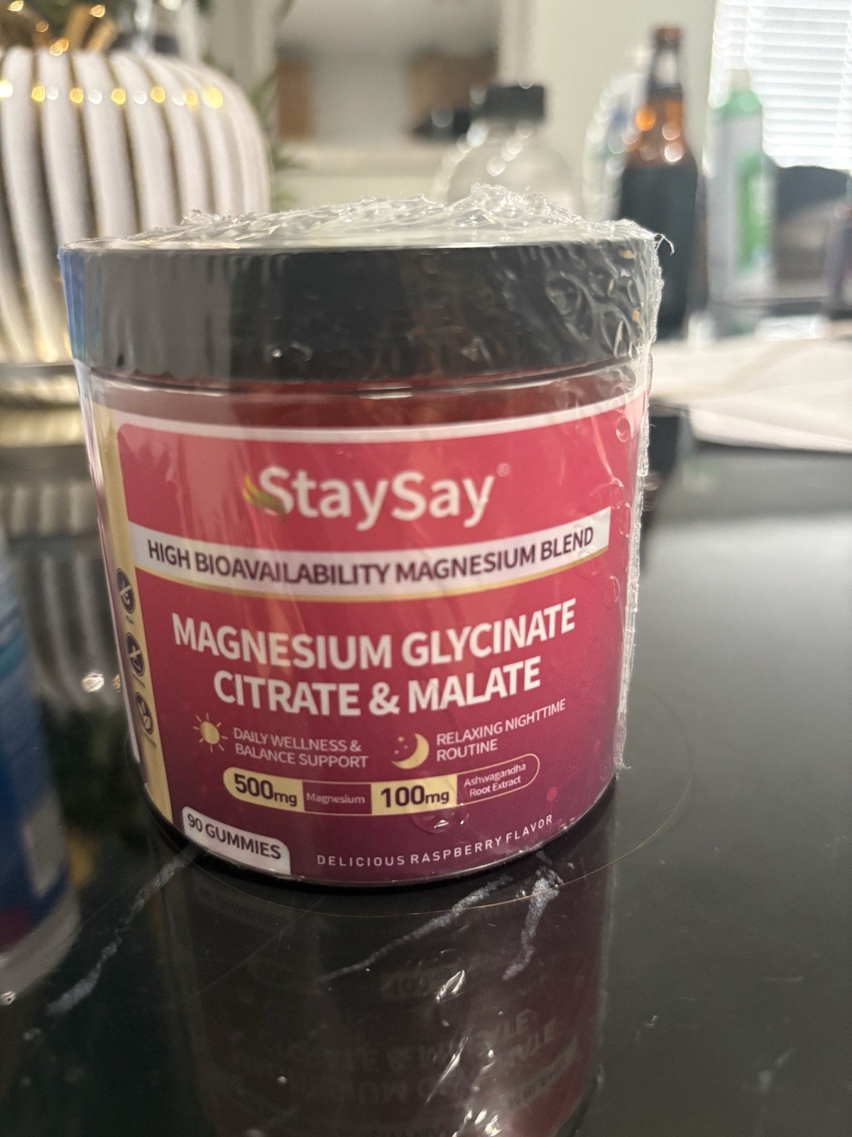 StaySay High Bioavailability Magnesium Gummies 90 Raspberry 500mg