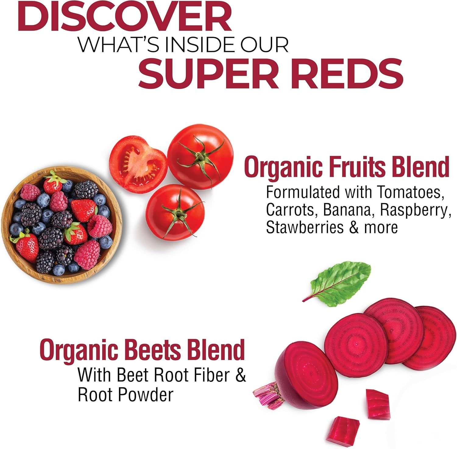 Delicious Mixed Berry Super Reds – 40+ Antioxidants, 100% , Energy Support