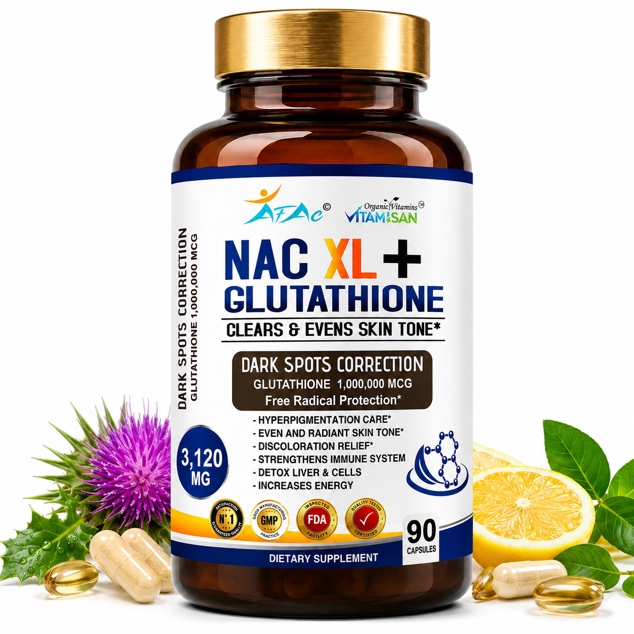 NAC N Acetyl Cysteine | 270 CAPSULES | Non-GMO, Gluten Free 3120 MG liver detox