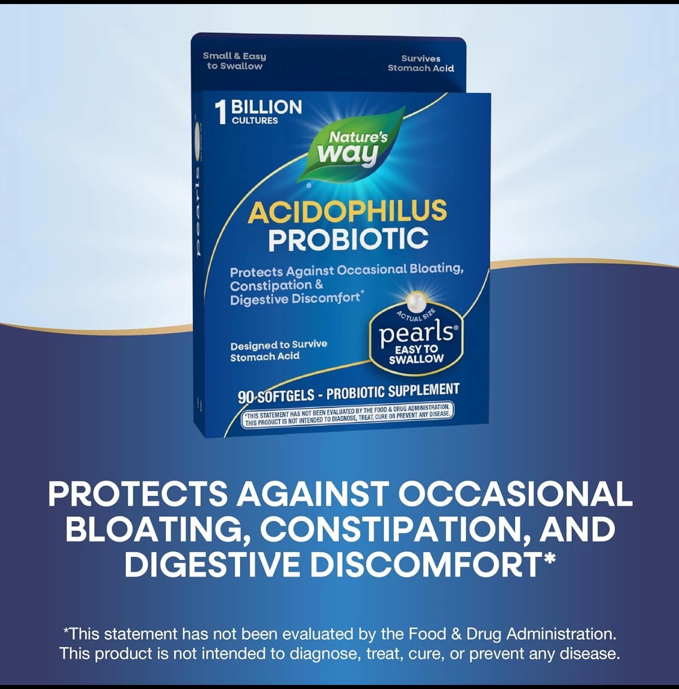 Nature’s Way Acidophilus Probiotic Pearls, Supports Digestive 90 Softgels SEALED