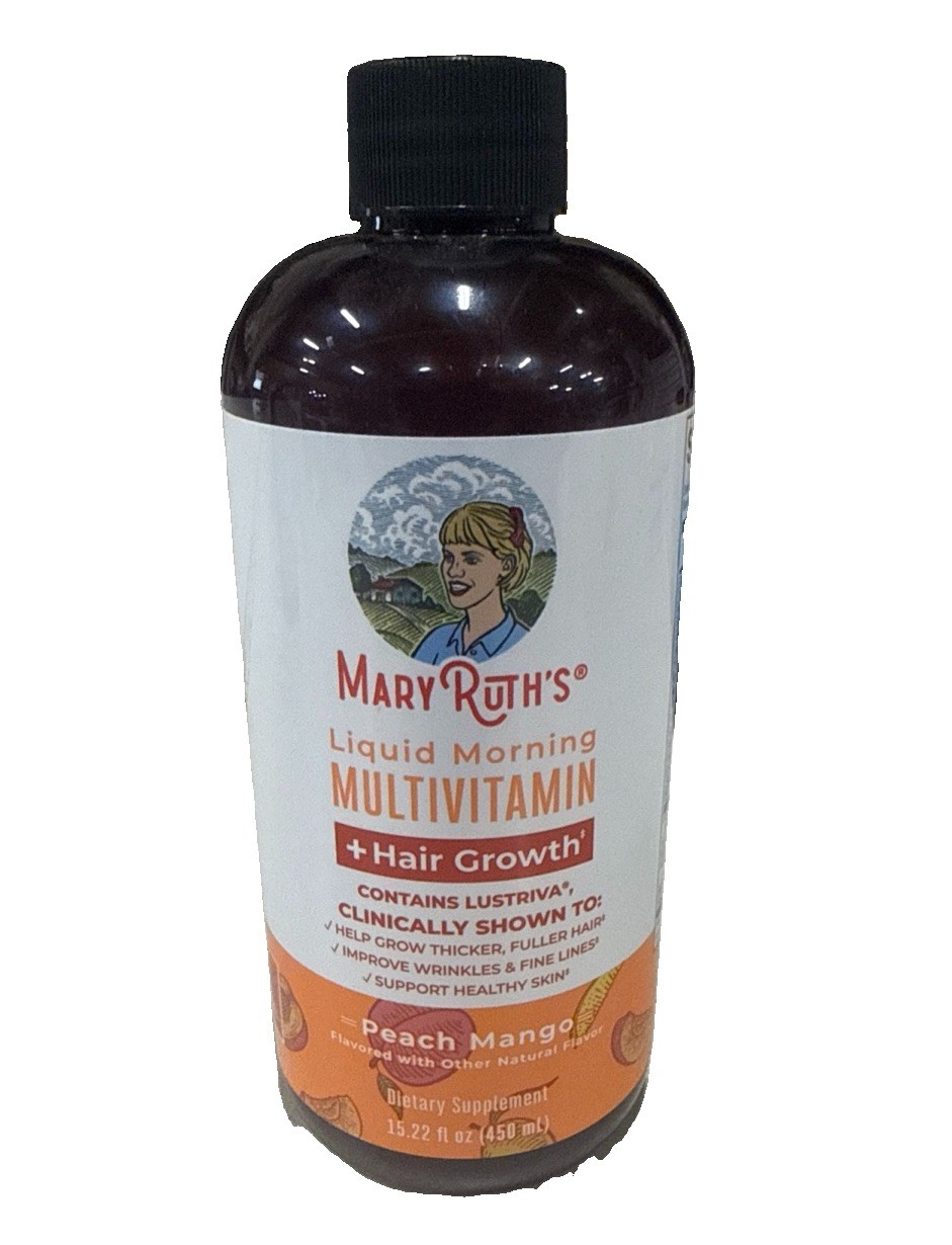 MaryRuth Organics Liquid Multivitamin+Hair Growth, 15.22 Oz Each, (2 PACK) 07/26