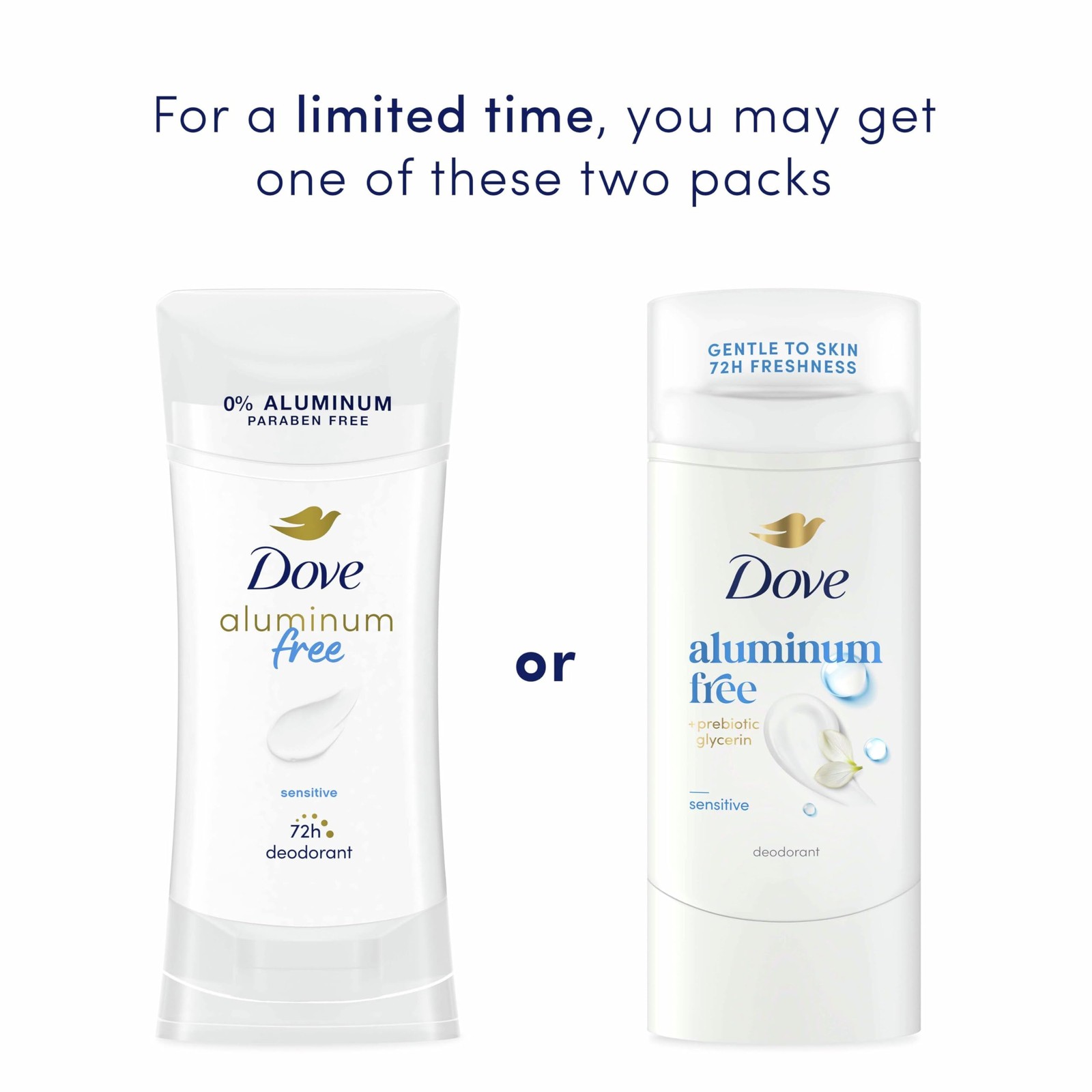 Dove Deodorant Stick Sensitive for 72 Hour Odor 2.4 Ounce (Pack of 1), Blue