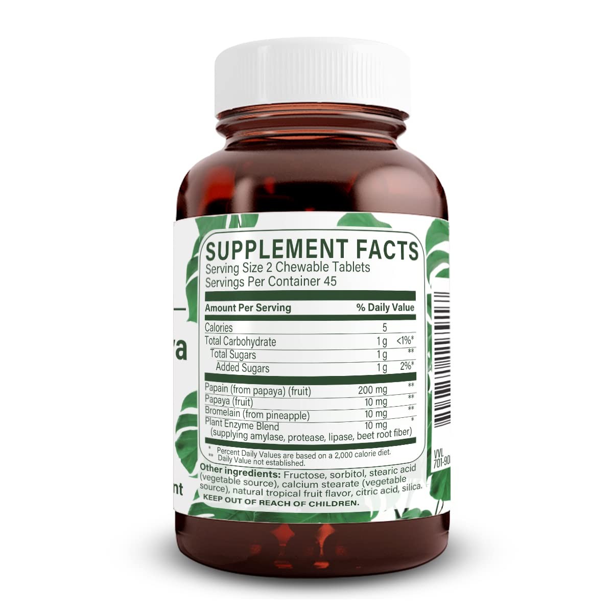 Natural Nutra Papaya Chewable Enzymes For Digestion And Body Cleanse – Supports