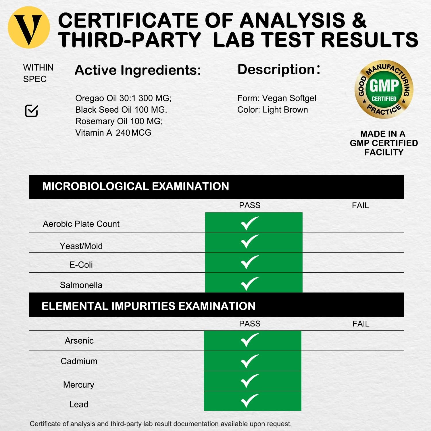 Vegan Oregano Oil Softgels with Black Seed Oil, 120 Ct – Immune Support & Digest