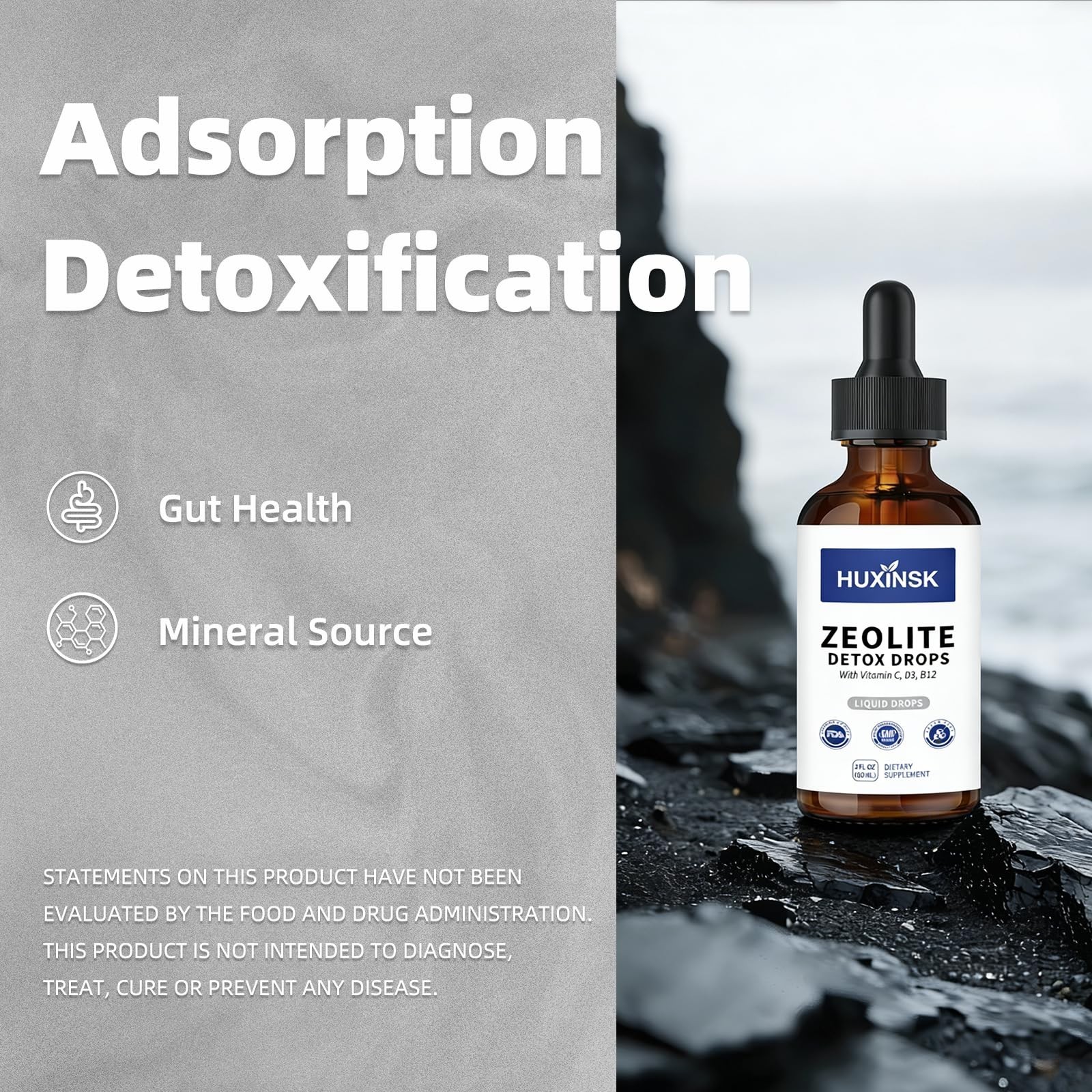High-Absorption Liquid Zeolite Drops | All-Natural, Vegan Detox Formula | Health