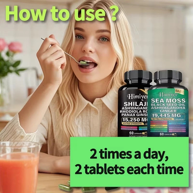 Sea Moss and Shilajit Bundle, Sea Moss 19,445mg, Black Seed Oil 15,250mg Ash