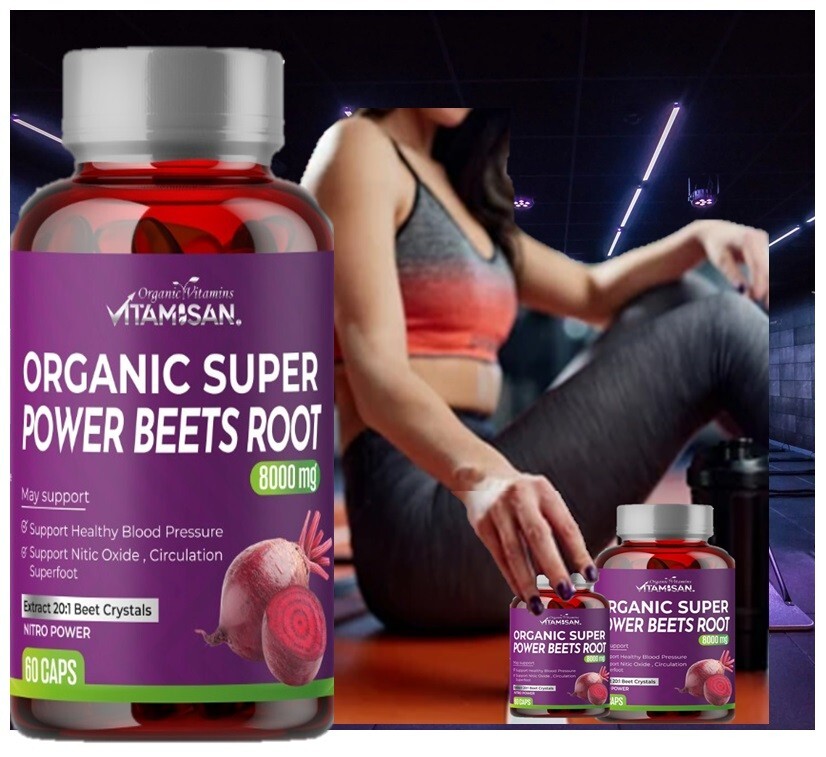 Organic vitamins Extra Strength Beet Root Extract 8000 mg Strength 120 Capsules
