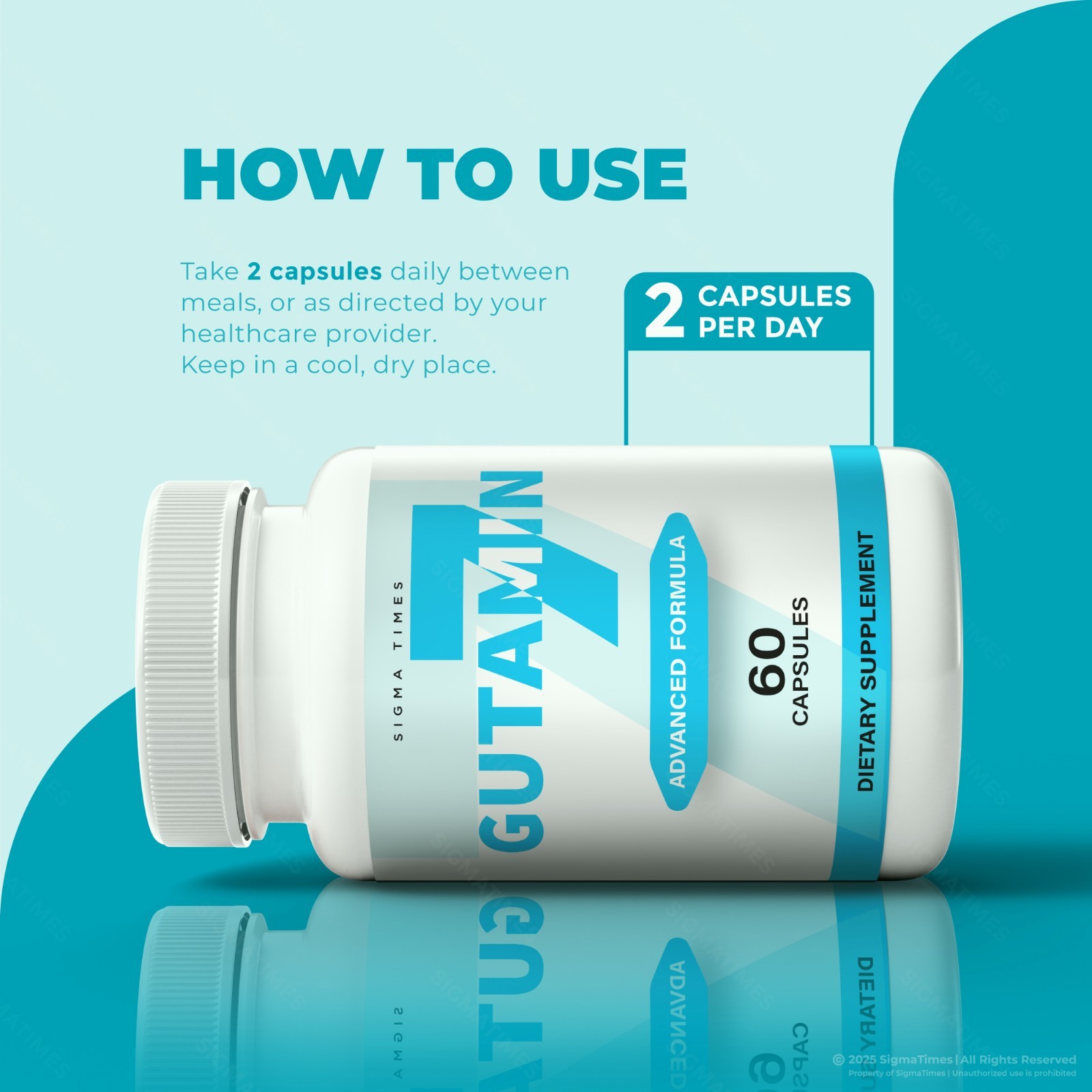 Gutamin 7 Capsules – Digestive Support, Gut Comfort & Balance Supplement -5 Pack