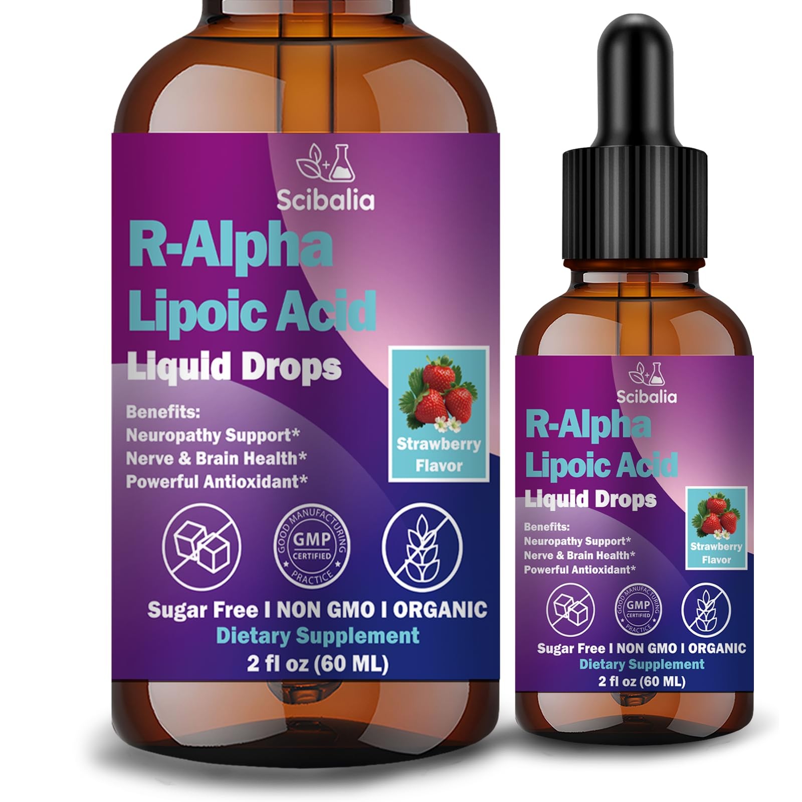 R Alpha Lipoic Acid 600mg Liquid Drops for Neuropathy, 2 Fl Oz (Pack of 1)