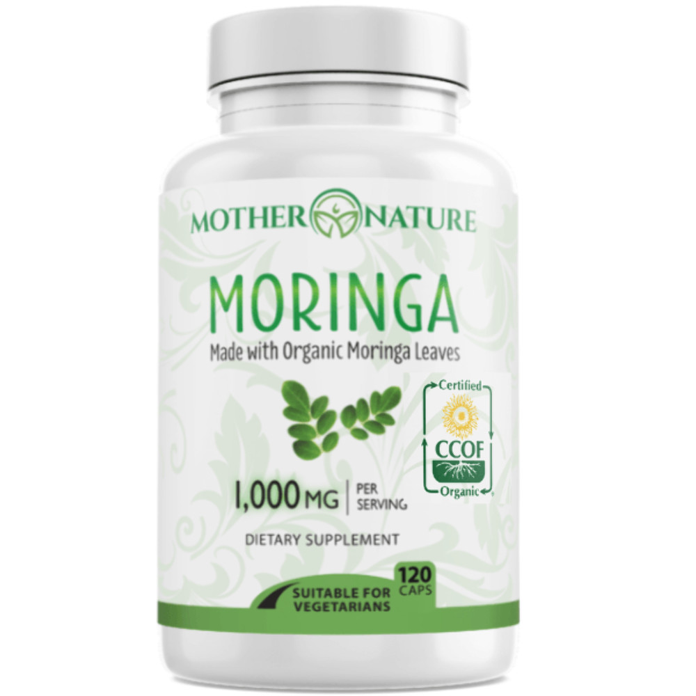 Organic Moringa Capsules, 100% Raw from India, 120ct, Green Supplement.