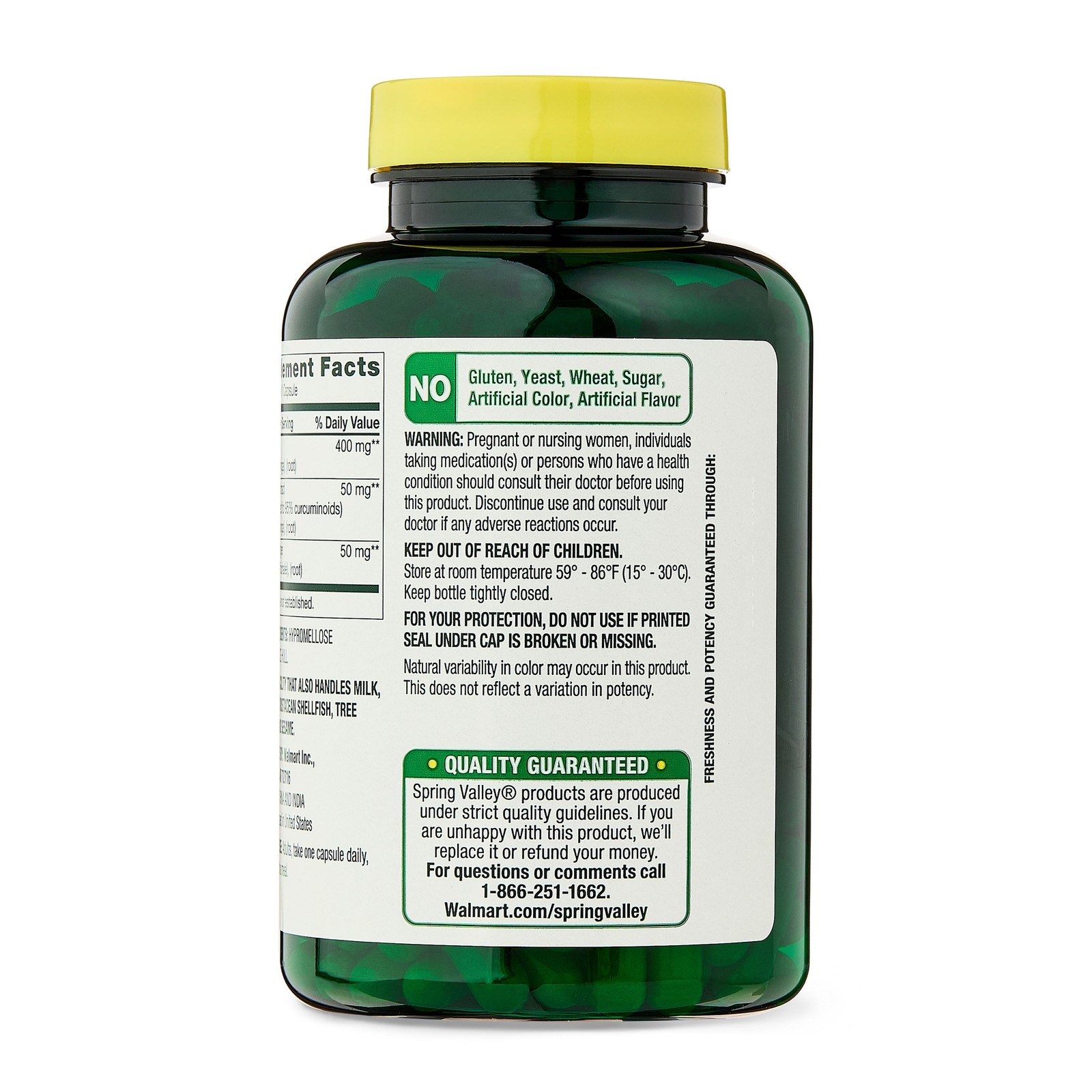 Turmeric Curcumin & Ginger Supplement – 3 Pack, 500mg, 180 Capsules