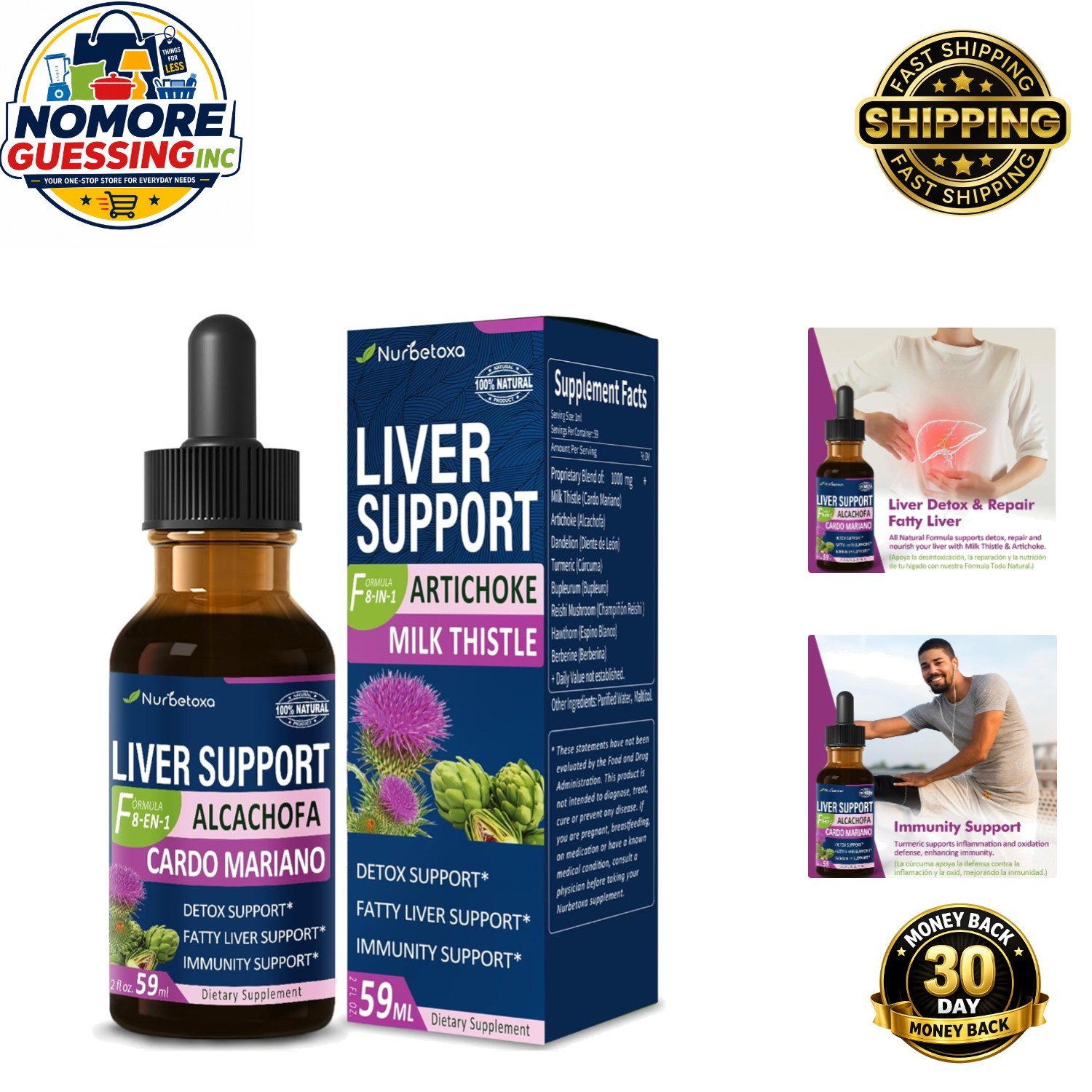 Natural Liver Detox Tincture: 2oz Milk Thistle & Artichoke Extract for Wellness
