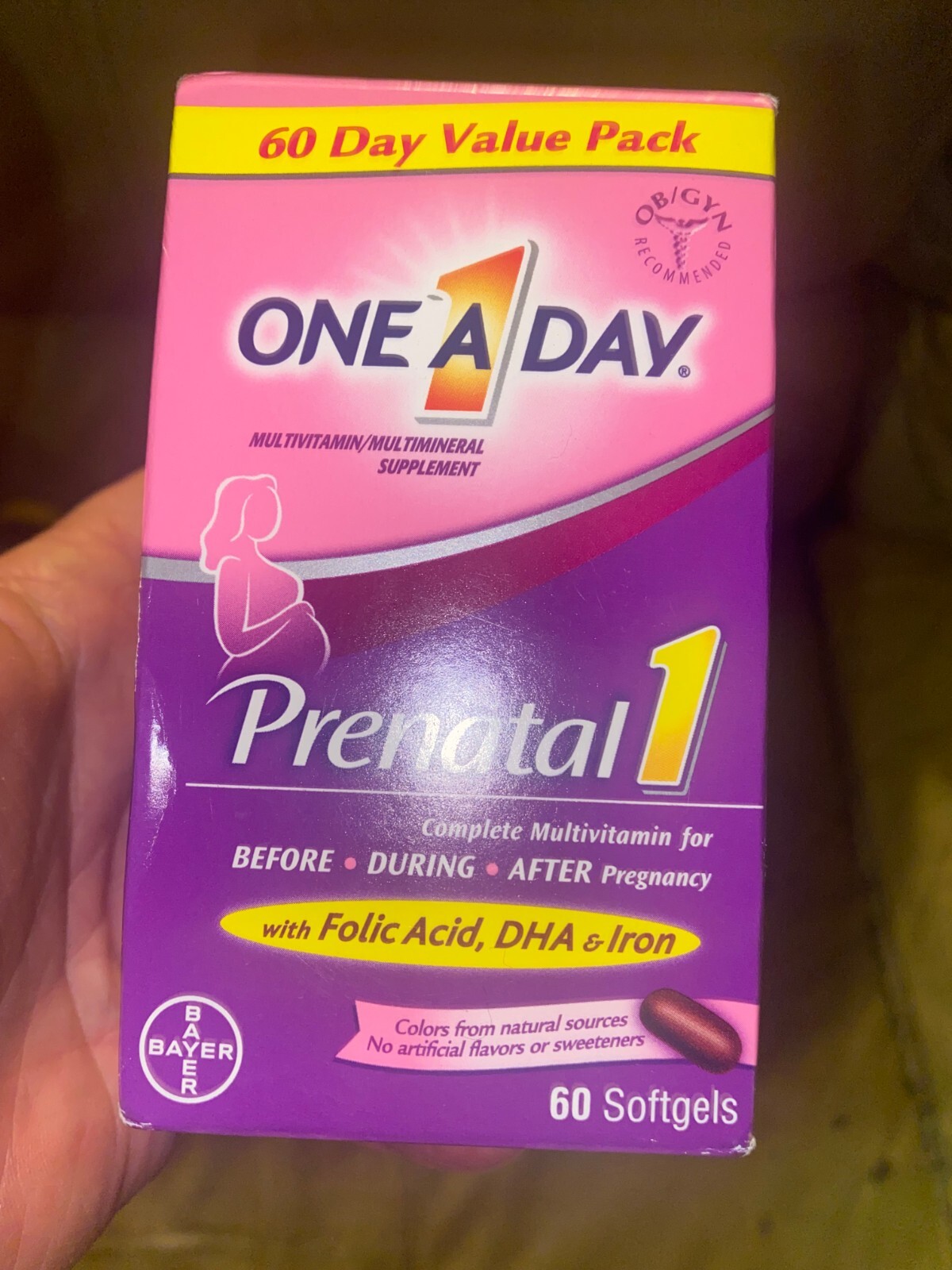 One A Day Prenatal1, 60 Softgels. Expires 06/2025
