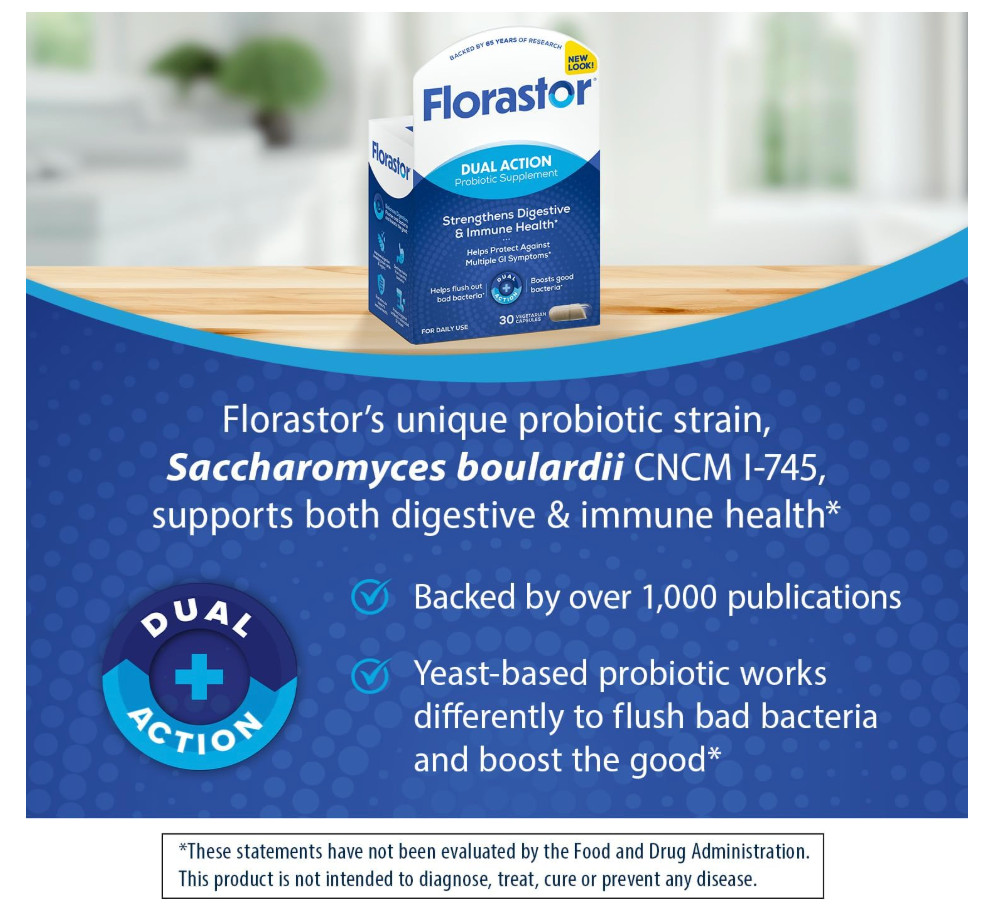 Florastor Probiotic Dual Action 20 Capsules Digestive & Immune Support EXP 12/27