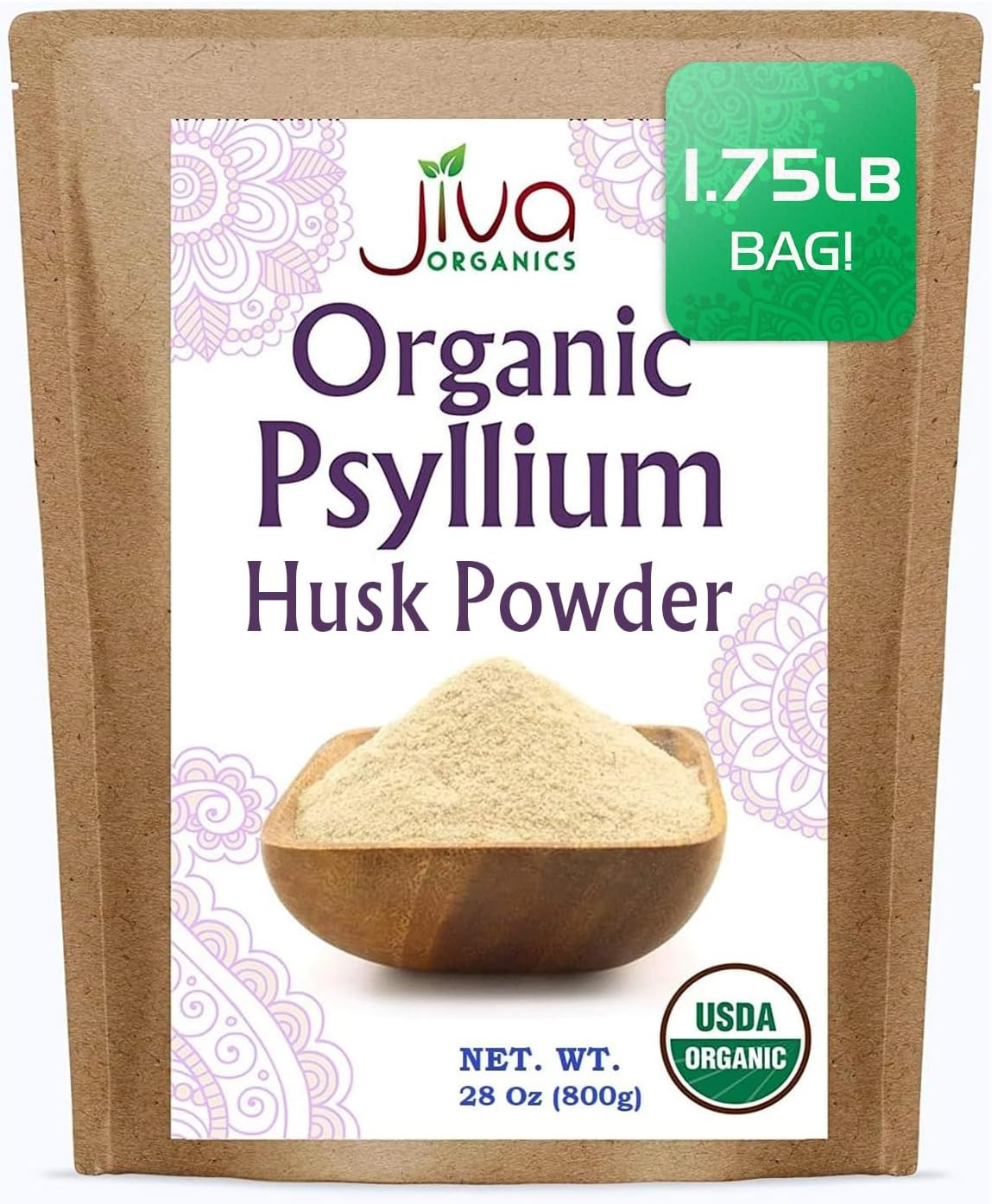 Psyllium Husk Powder 1.75 LB Bulk Bag – Easy Mixing Fiber, Unflavored, Fine Grou