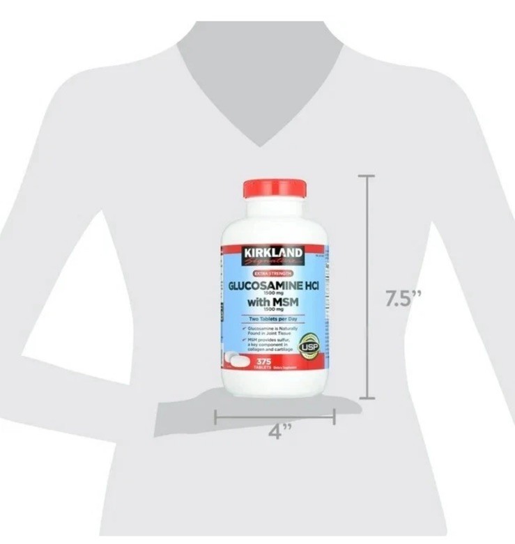 Kirkland Signaturee Extra Strength Glucosamine HCI 1500mg with MSM 375 Tablets