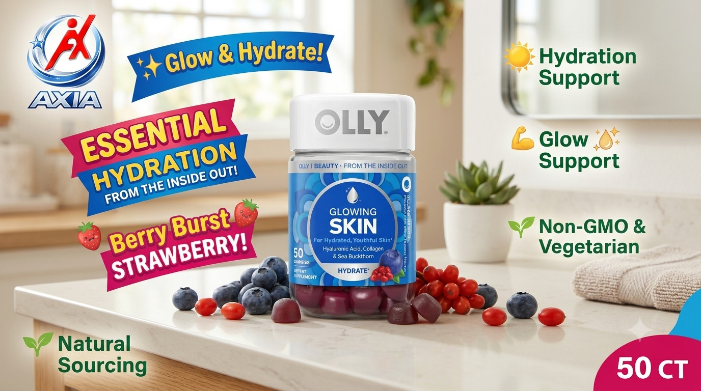 (1X Bottle)✨ OLLY Glowing Skin Gummy, Hyaluronic Acid, Colla ✨