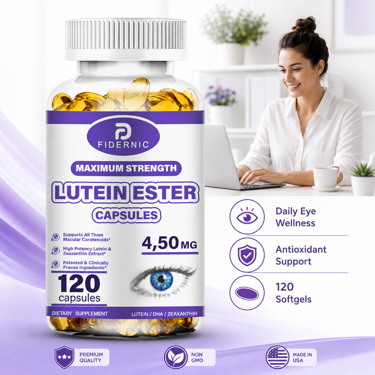 Eye Vitamins Lutein Zeaxanthin 120 Caps Vision Support