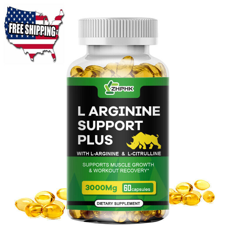 L-Arginine 60 Nitric Oxide,Testosterone Booster,Energy Support Capsules 3000 mg