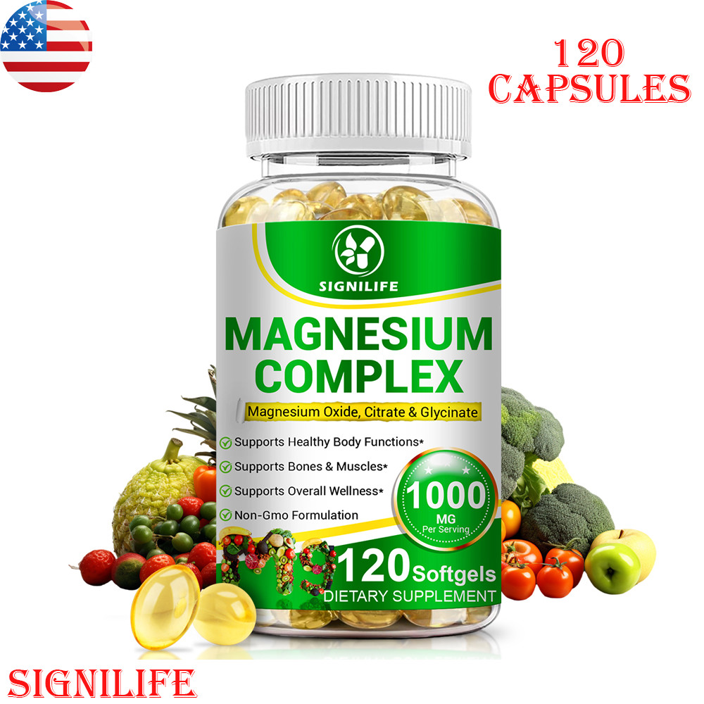 Magnesium Complex 1000mg, 120 Capsules – Gluten Free and Non-GMO