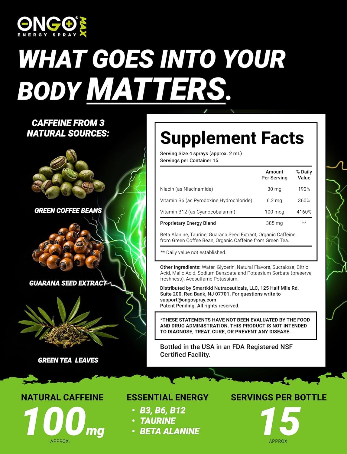 Energy Natural Caffeine (1500mg) Rapid Oral Delivery When You Need it Most NEW