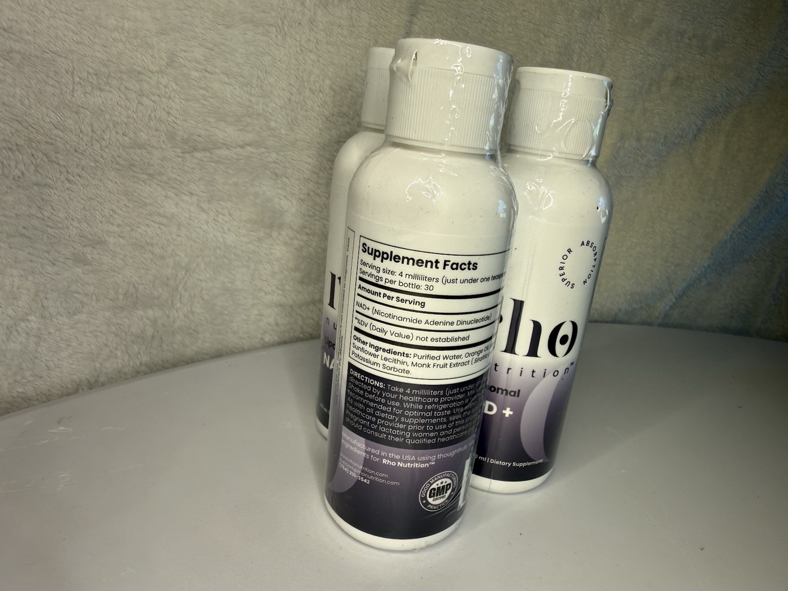 (3) Rho Nutrition Liposomal NAD+ Ultra High Absorption Liquid Bottles 11/2027