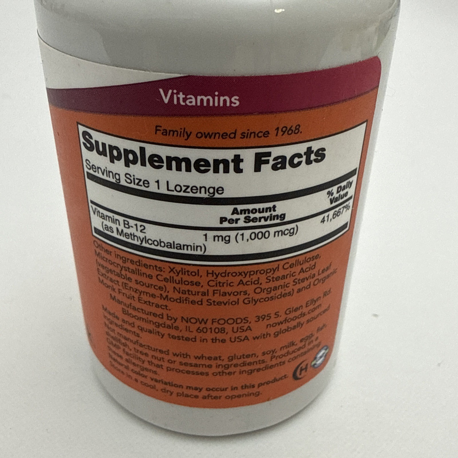 NOW Foods Methyl B-12 – 1,000 mcg – 100 Lozenges – BB 12/28