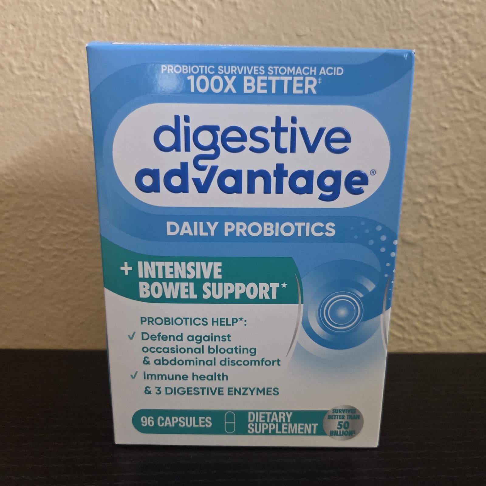 Digestive Advantage, Daily Probiotics + Intensive Bowel Support, 96 Capsules