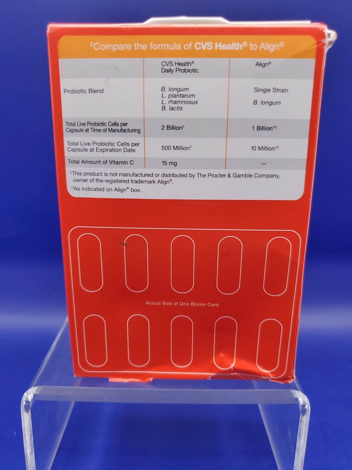 CVS Daily Probiotic 2 Billion CFU 50 Vegetable Capsules “Compare To Align” 04/27