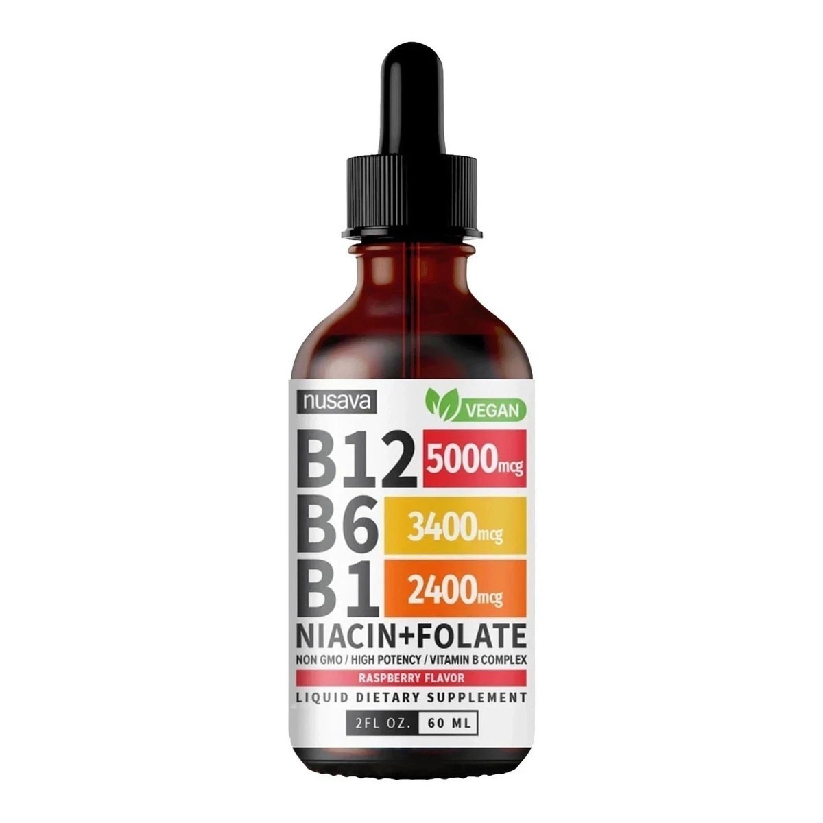 Nusava Vitamin B complex – B 12, B 6 & B 1 + Niacin & Folate Single