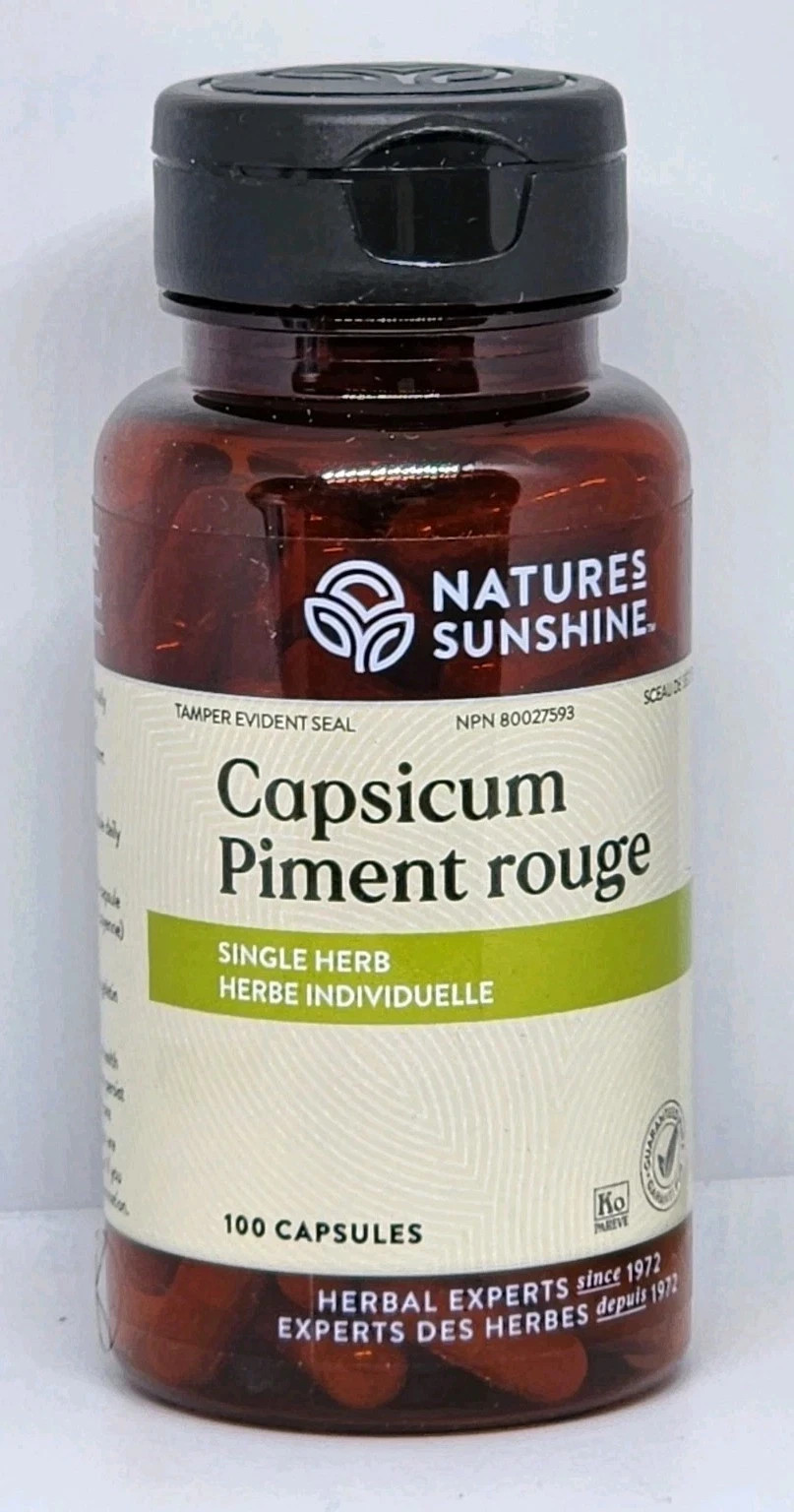 Natures Sunshine Capsicum 100 Capsules New Sealed Bottle Exp. 07/2028