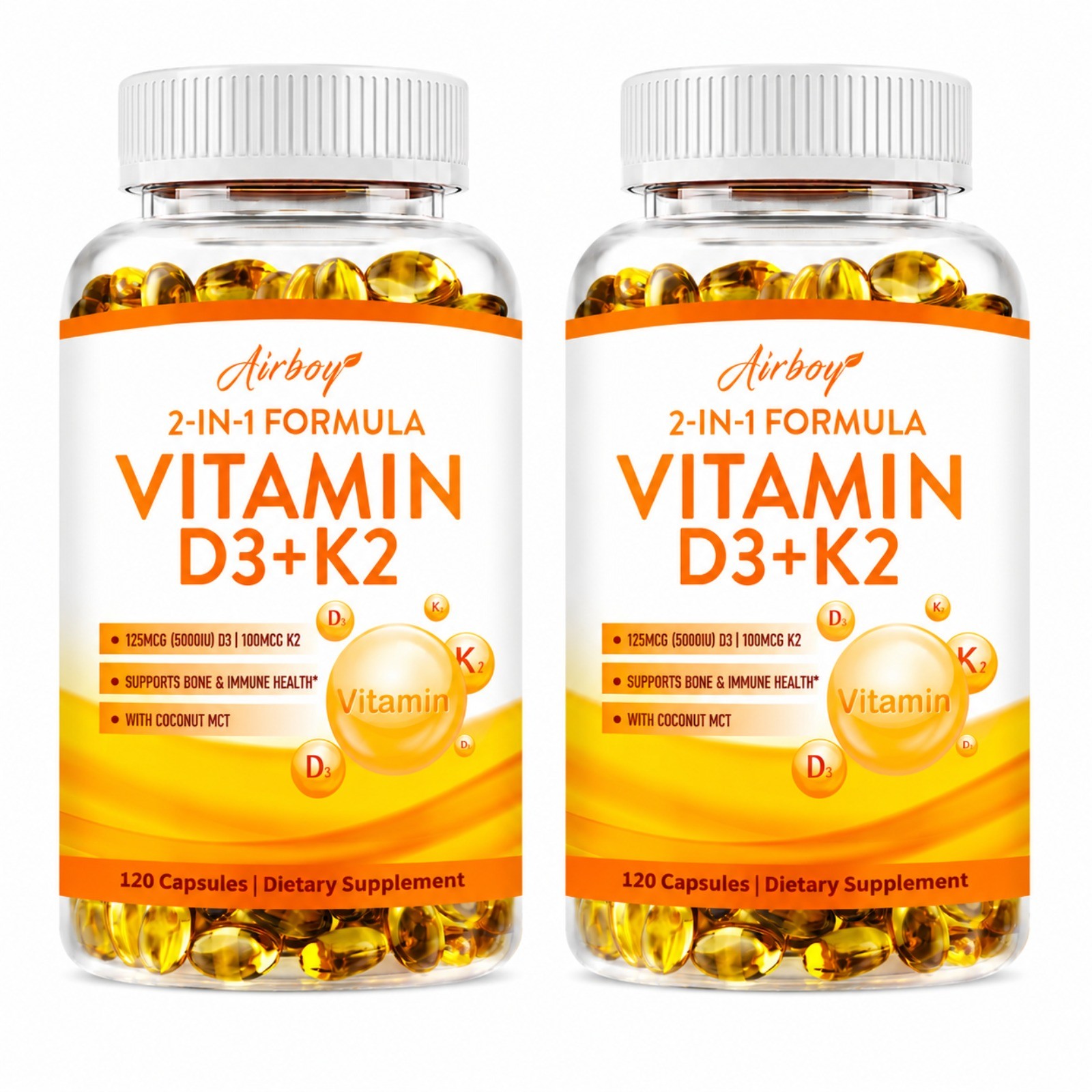 Vitamin D3 + K2 240pcs – Promotes Bone, Heart & Immune Health, Blood Circulation