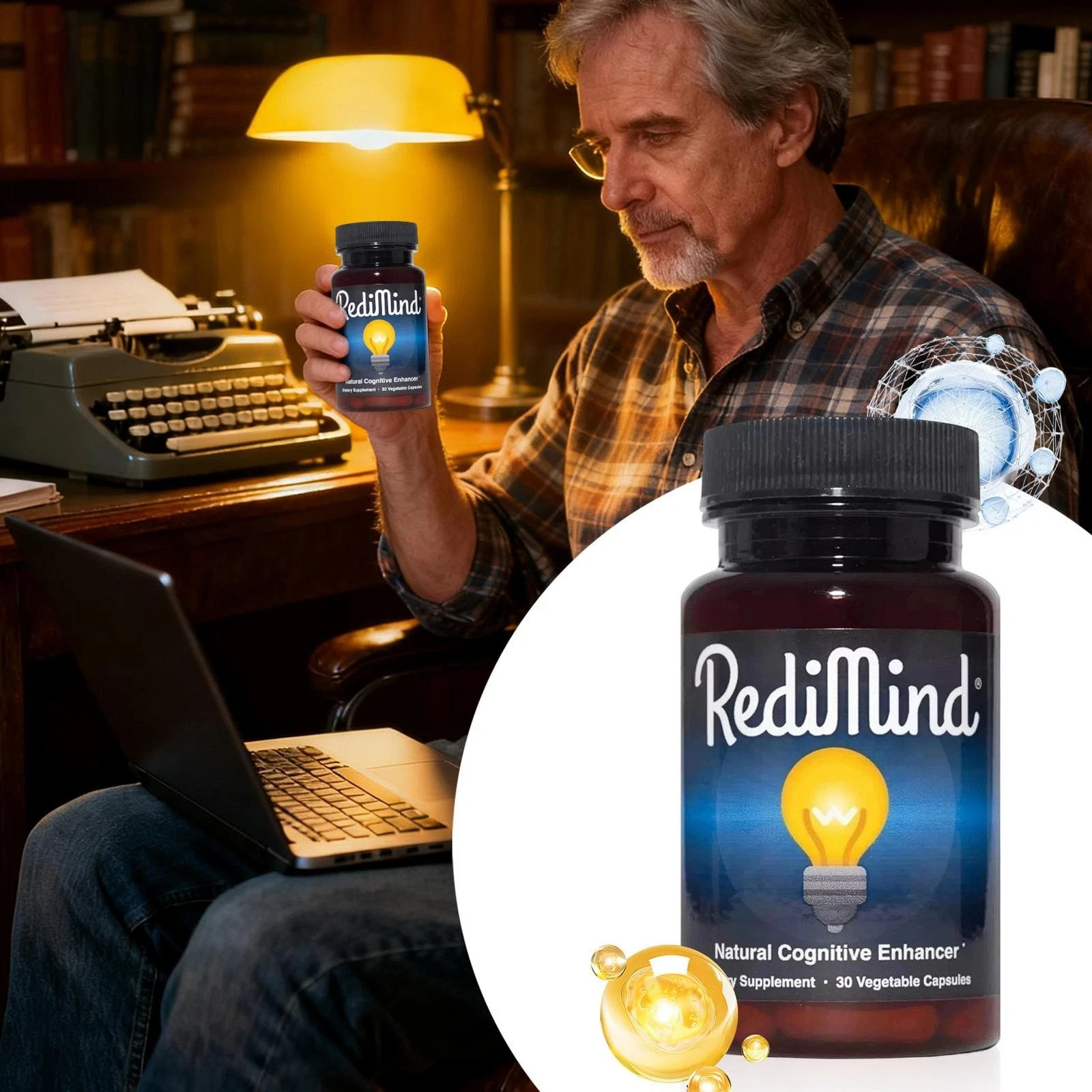 3 Pack RediMind 30 Capsules Natural Focus Memory Brain Supplement
