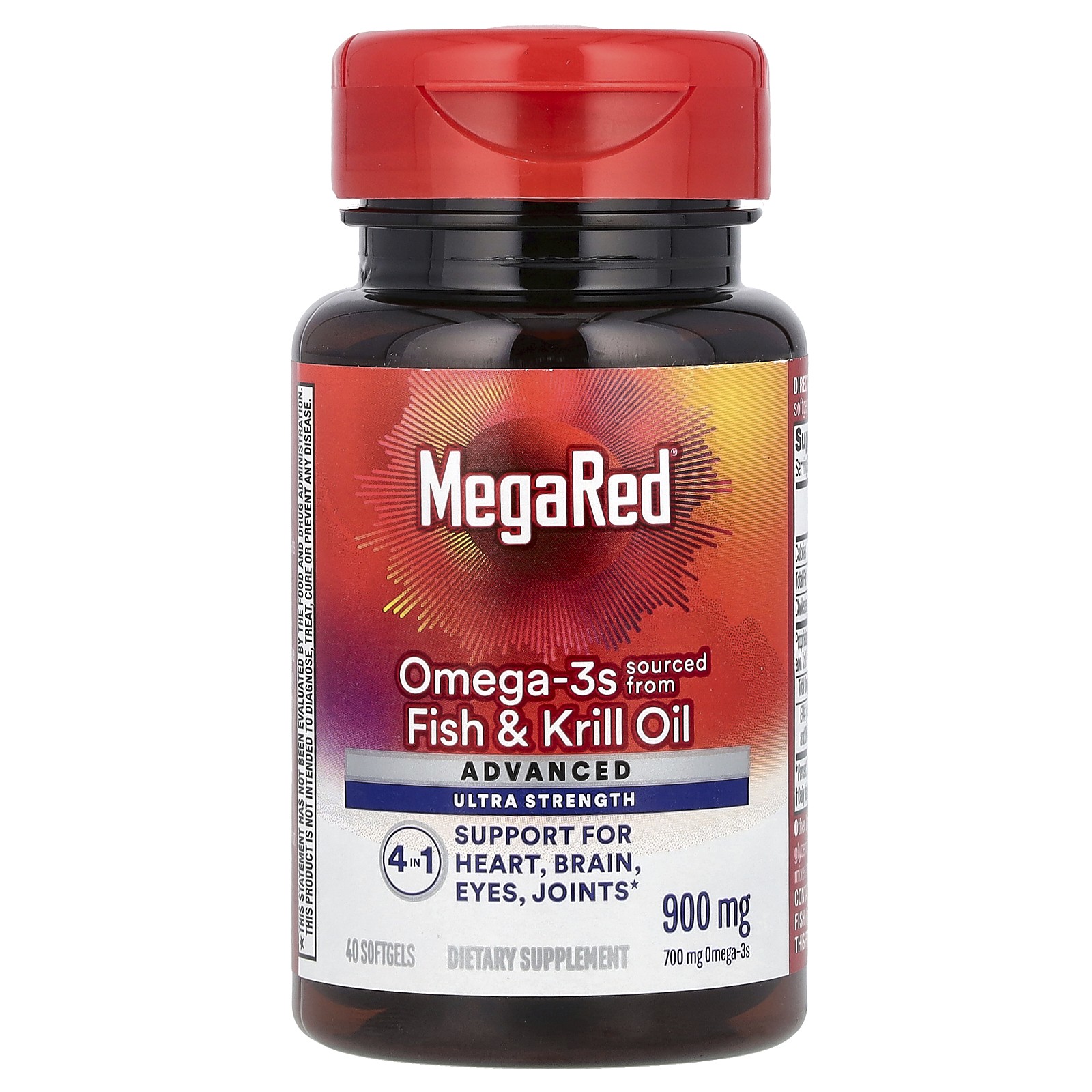 MegaRed, Advanced 4 In 1 Omega-3s, Extra Strength, 900 mg, 40 Softgels