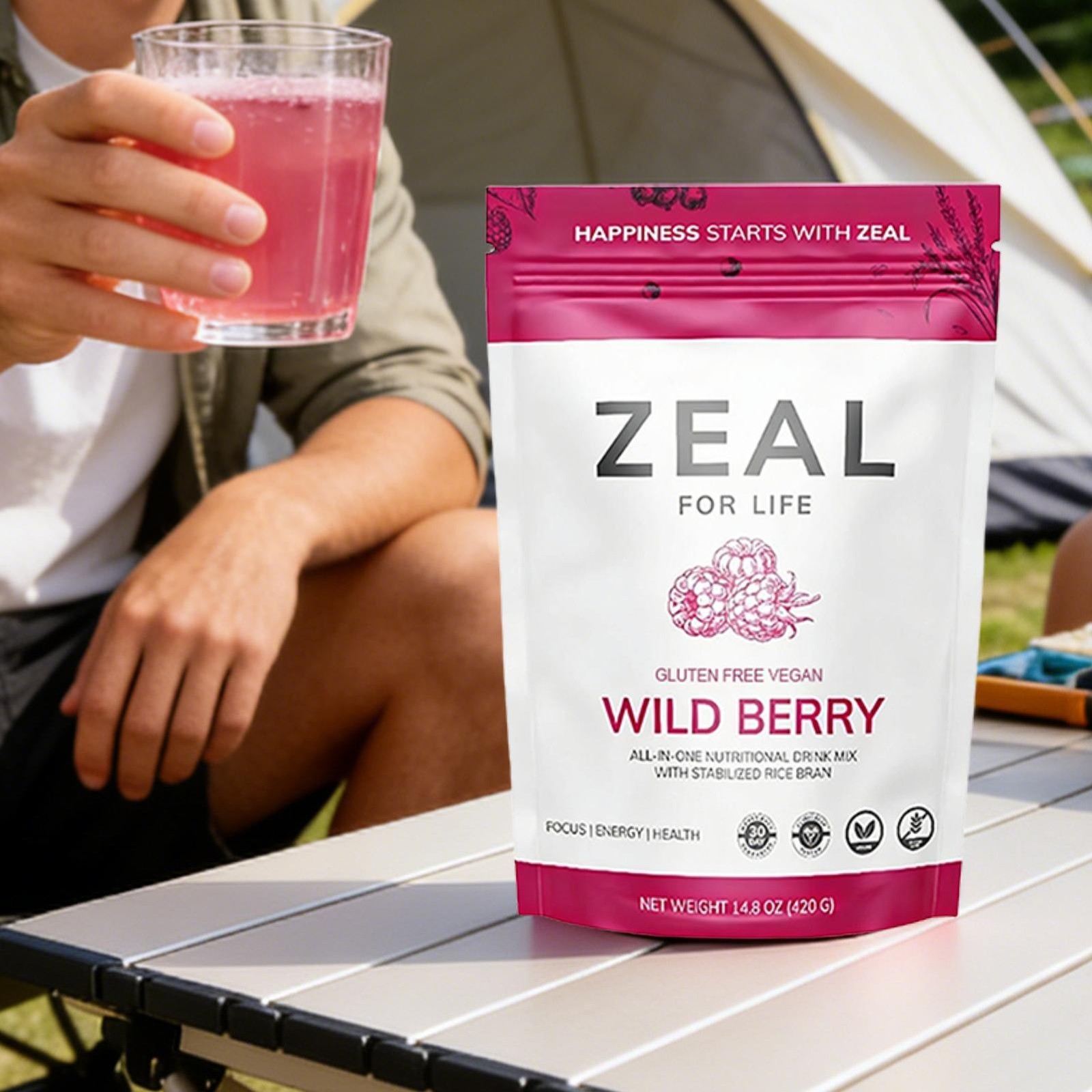 Zeal for Life 30-Day Wellness Bag – Wild Berry (Guarana Free)- for Focus Energy