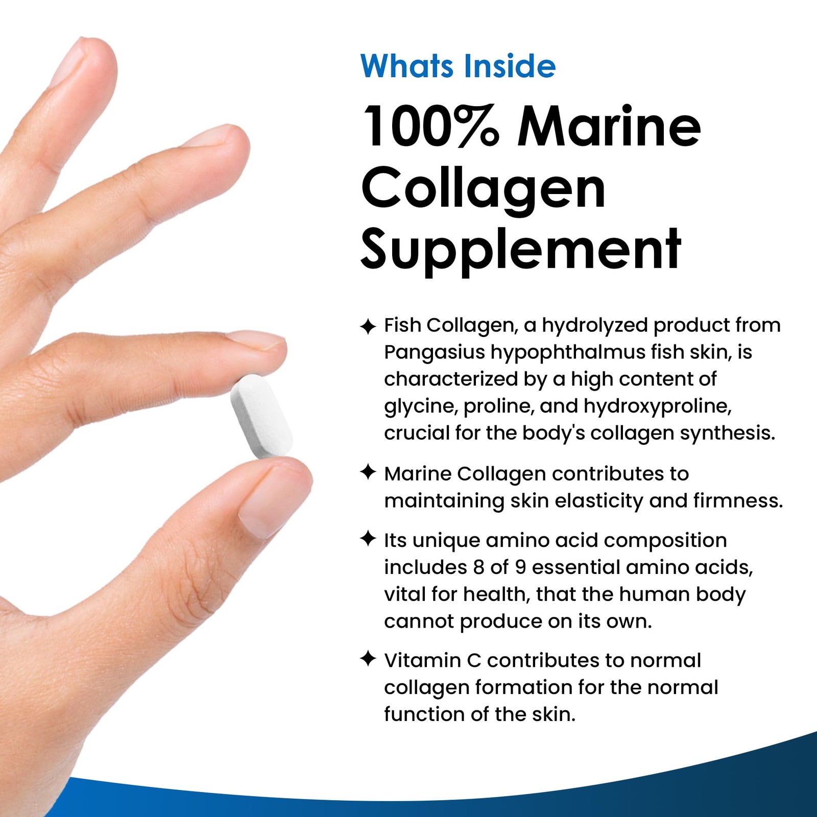 Marine Pure Collagen 100 % Marine Collagen Type 1 Hydrolysed Collagen Peptides