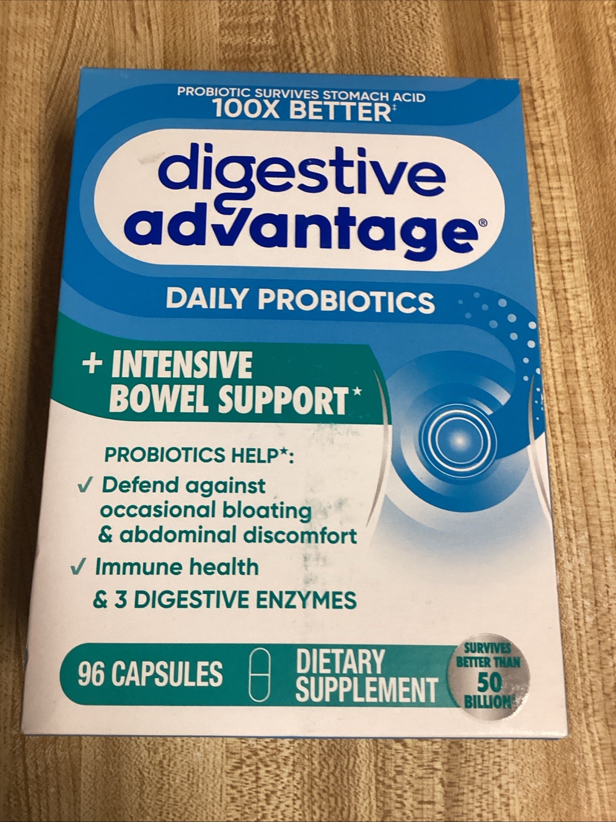 Digestive Advantage®, Daily Probiotics + Intensive Bowel Support, 96 Capsules