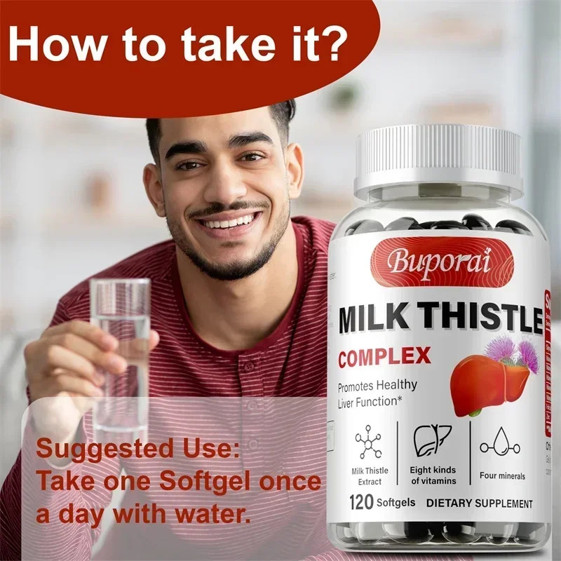 Milk Thistle 120pcs – Antioxidant, Kidney and Liver Health, Reduce Anxiety