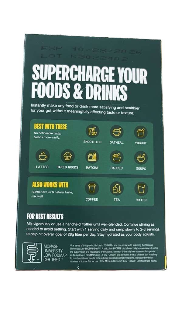Supergut Gut Health Fiber Supplement Powder Sticks 15 Servings Digestive Support