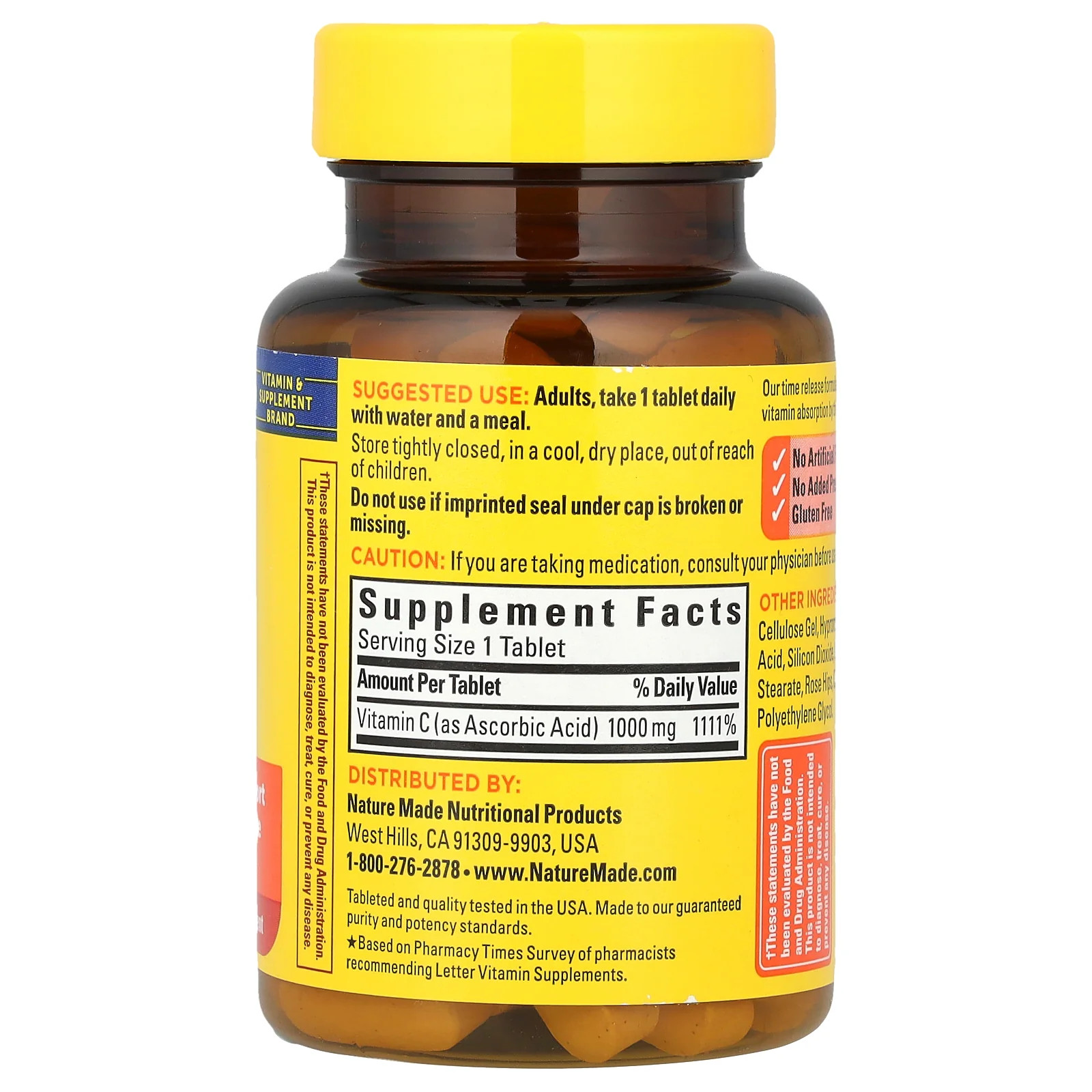 2 X Nature Made, Vitamin C with Rose Hips, Time Release, 1,000 mg, 60 Tablets