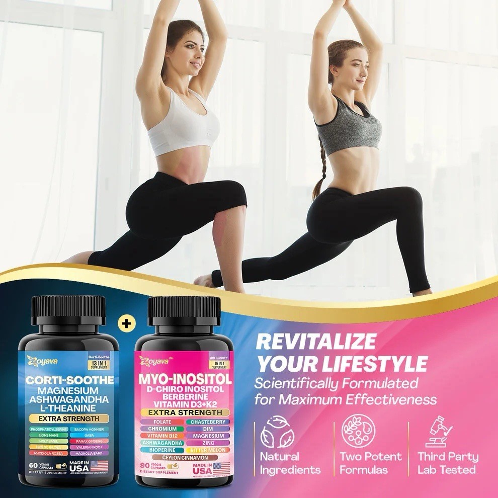 2 Pack-Zoyava Cortisol Myo-Inositol Extra Strength Stress Relief Hormone Support