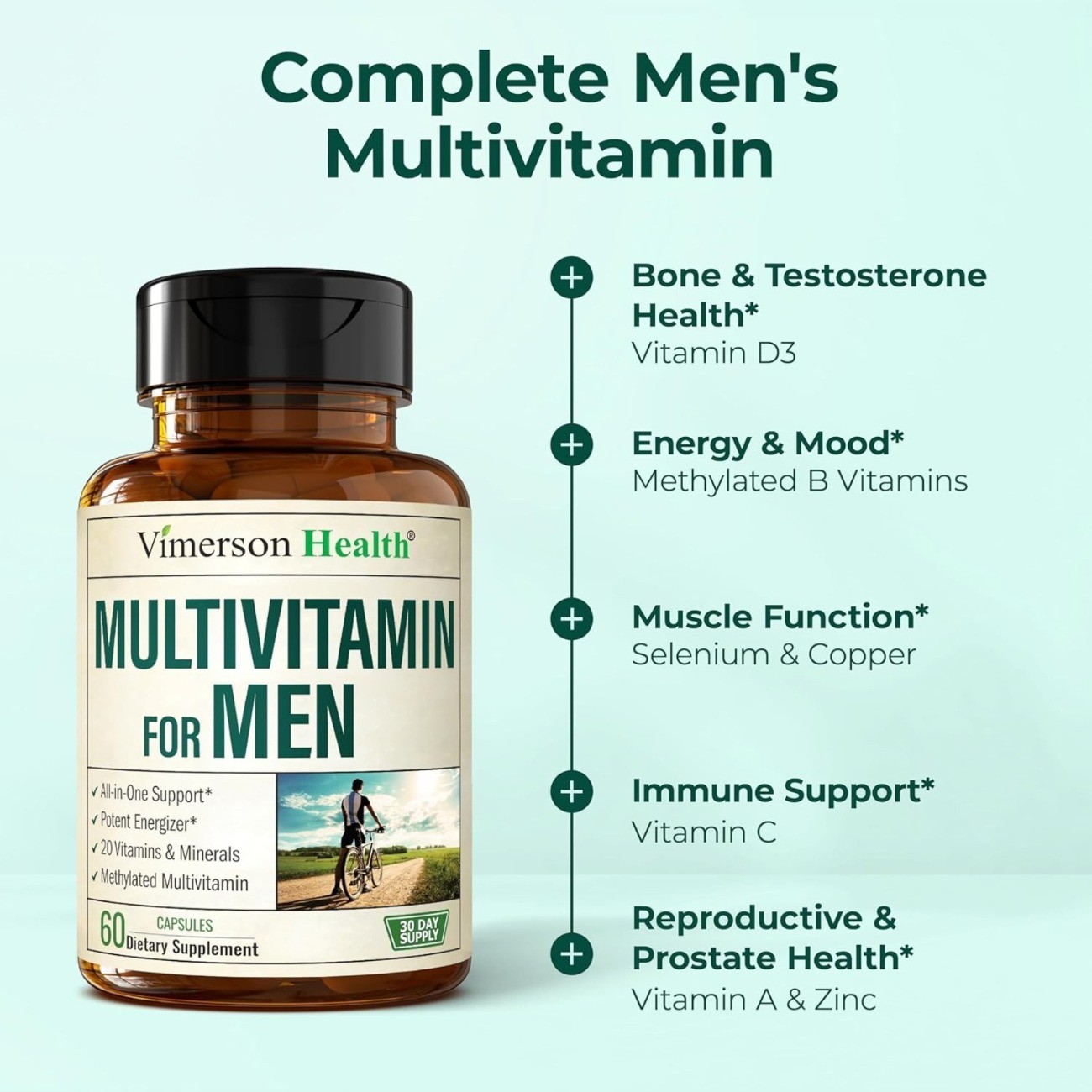 Multivitamin for Men – Methylated Mens Multivitamins & Multiminerals Capsules