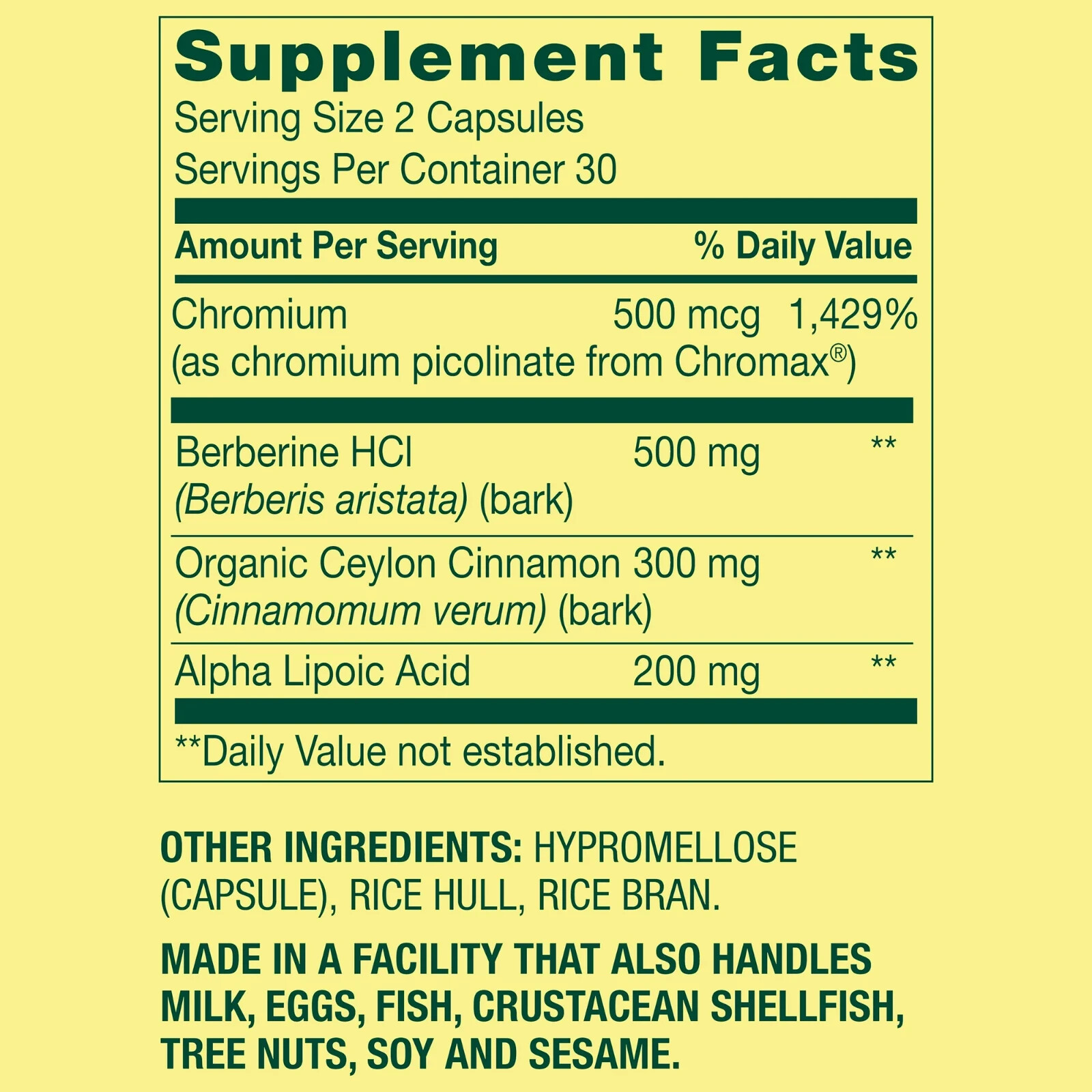 Spring Valley Advanced Blood Sugar, 500mg Chromium, 60 Vegetarian Capsules
