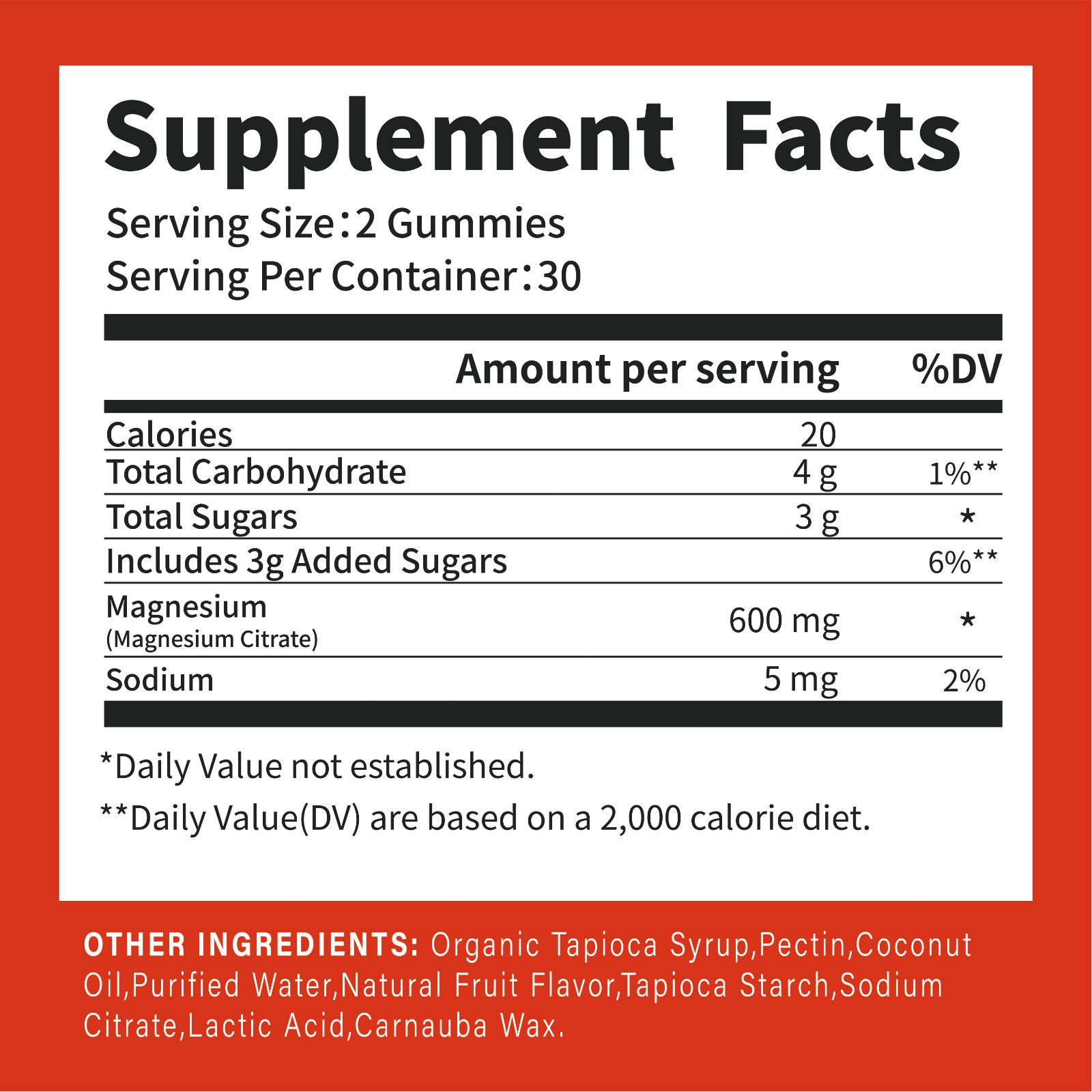 ENERAWELL Magnesium Citrate 600mg, 30 Servings, 60 Gummies -Non-GMO | 02/07/2027