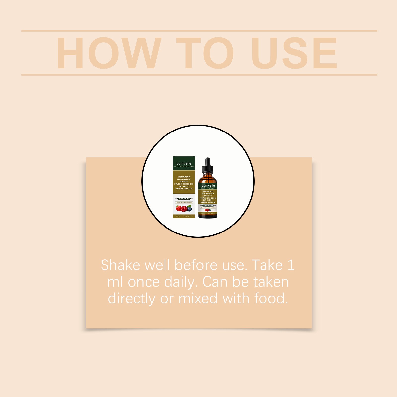 LUMVELLE Wild Harvested Wormwood Herbal Liquid Botanical Supplement Drops 60ML