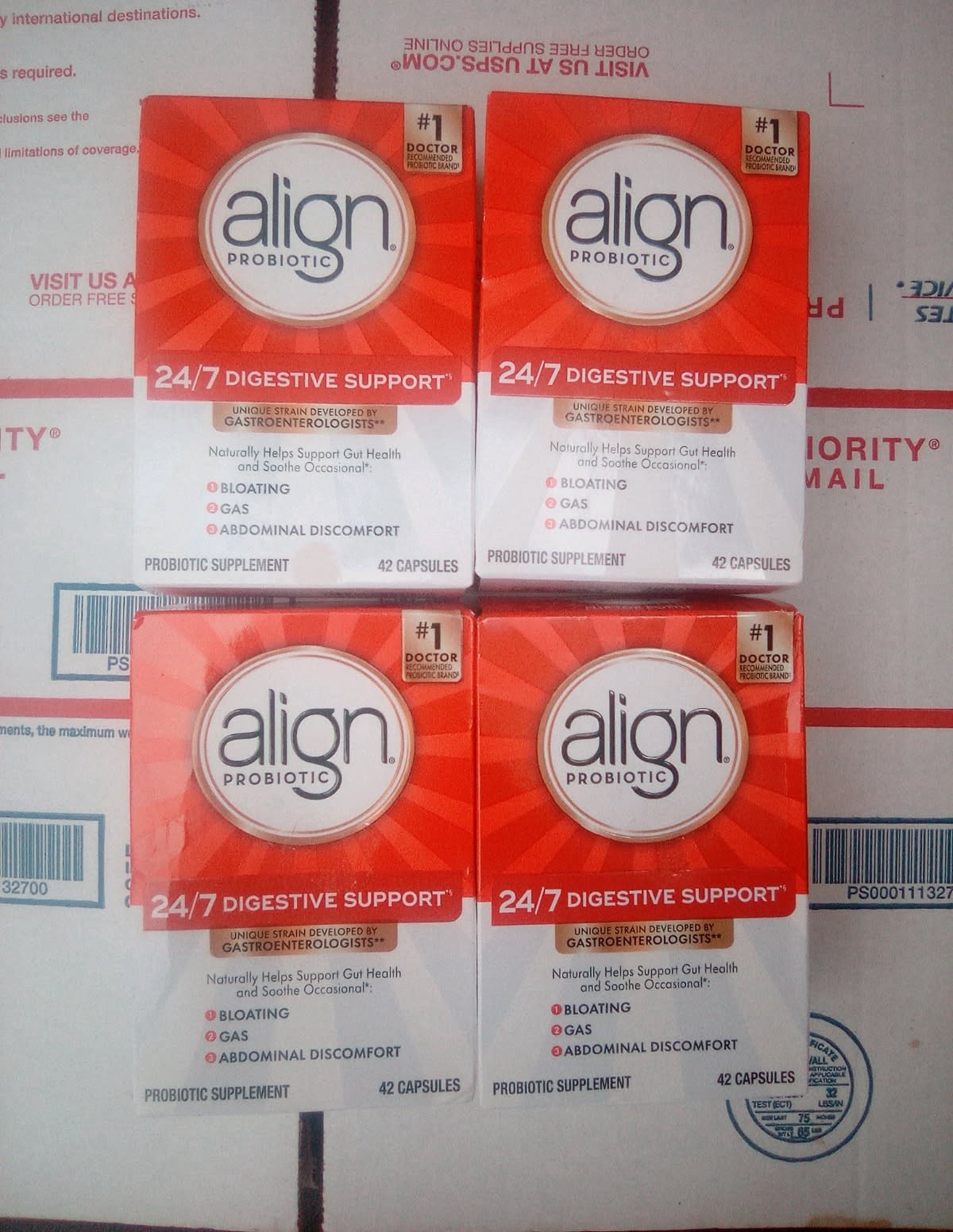 4x Align Probiotic 24/7 Digestive Support Supplement Capsules 42 Ct ea Adult